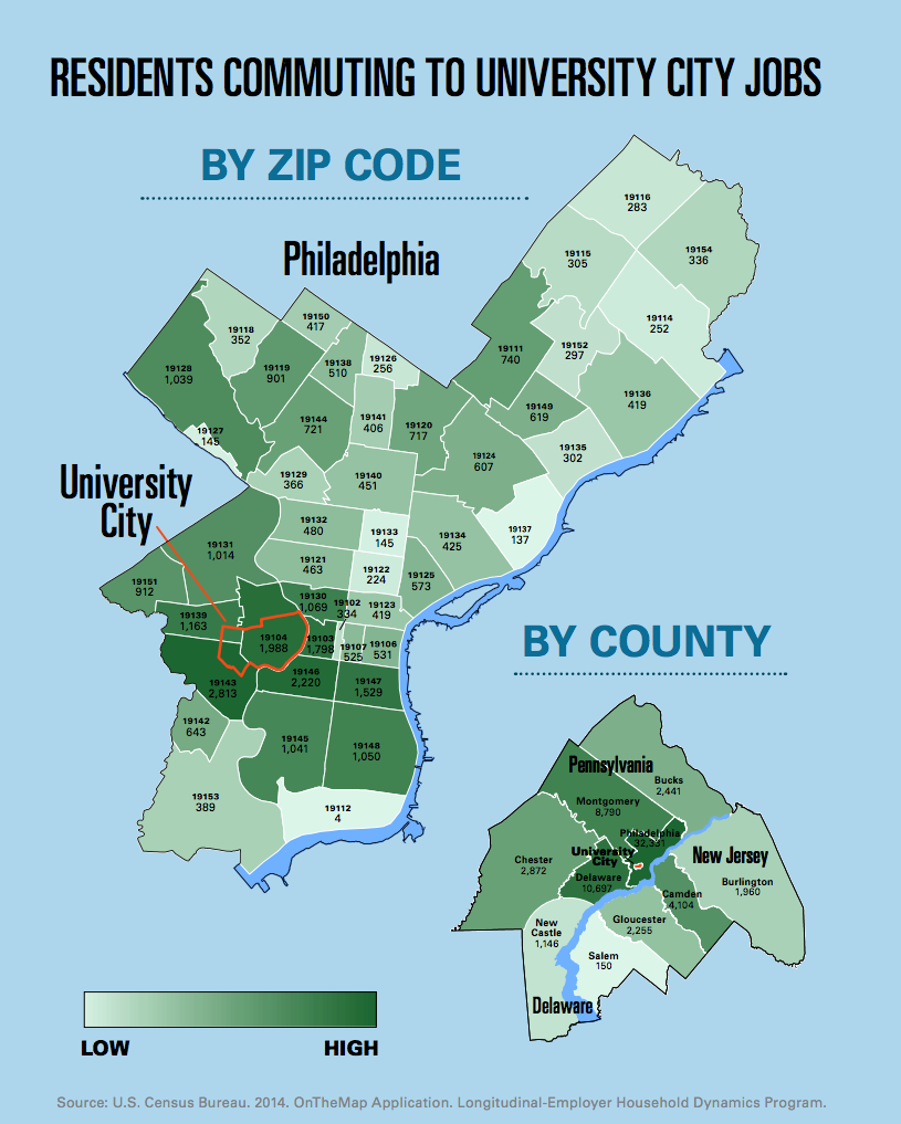 Residents Commuting to University City Jobs | State of University City, November 2016 report