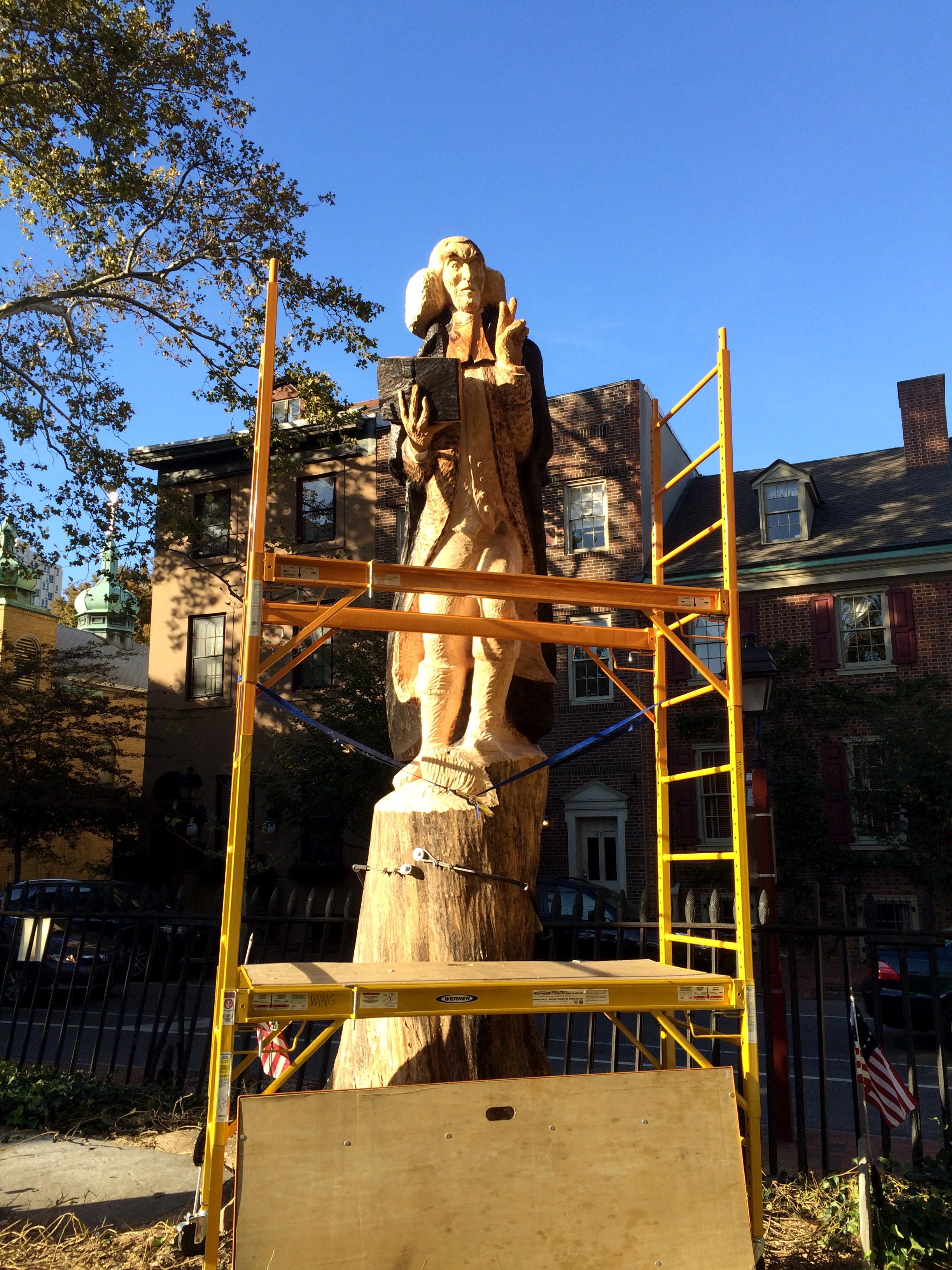 Revolutionary preacher George Duffield rendered from a Norway maple