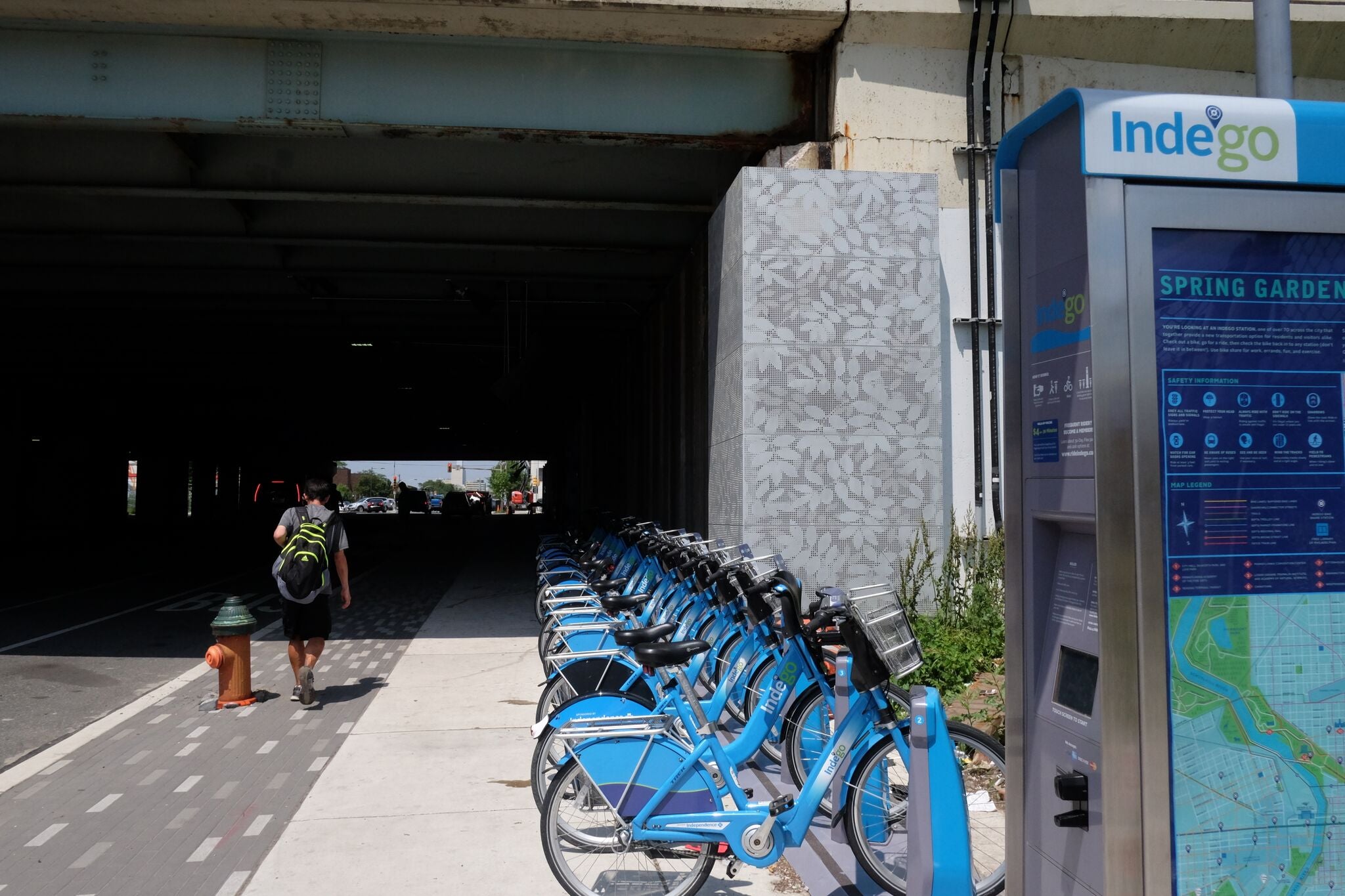 Spring Garden Connector: new pavers, metal panels