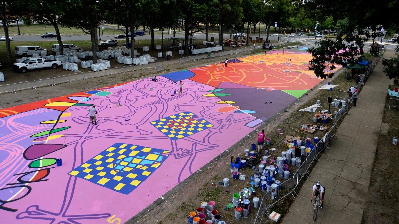 View on 'Rhythm & Hues' at Eakins Oval.  (Bastiaan Slabbers for NewsWorks)
