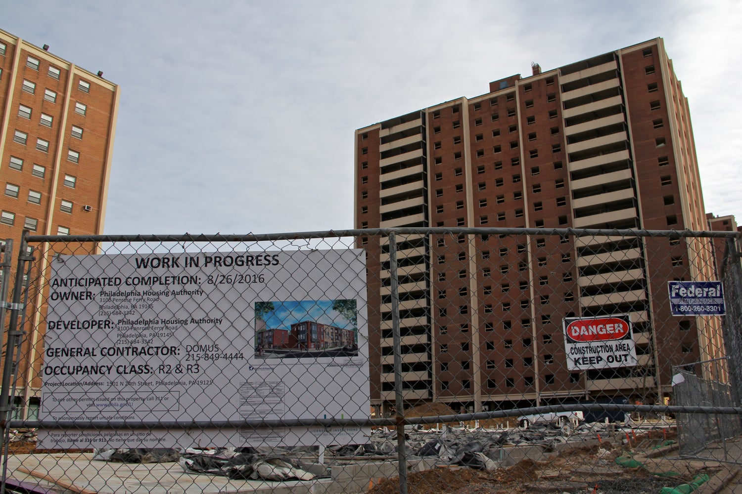 Work in progress at Norman Blumberg Apartments. February, 2016 | Emma Lee/WHYY