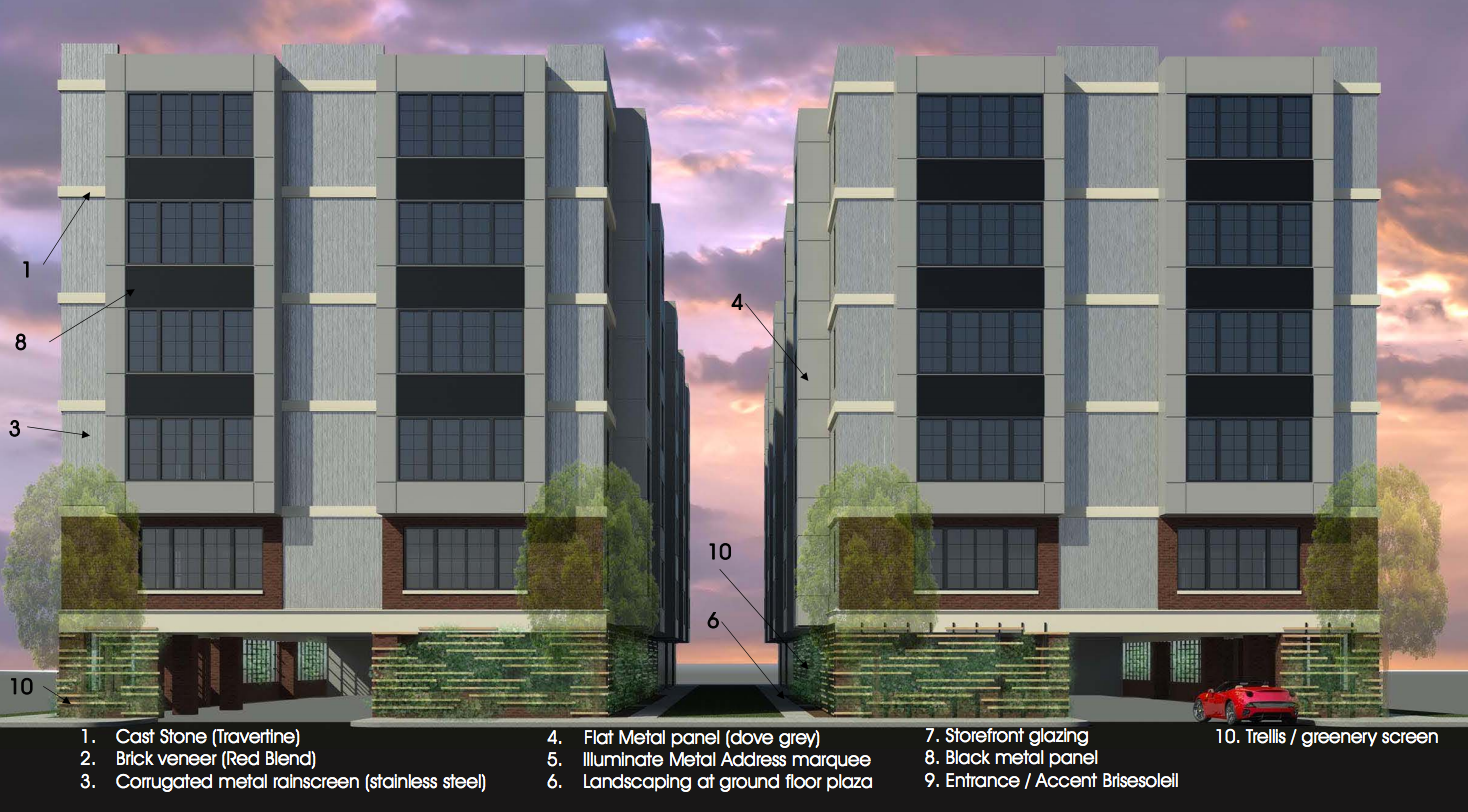 1413-27 Germantown Ave: materials (rear elevation) - Civic Design Review April 2017 | KCA