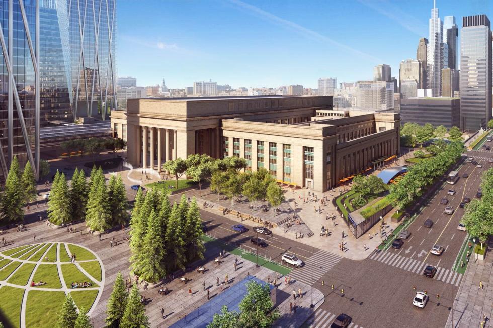 30th Street Station Plaza rendering. Credit: Amtrak