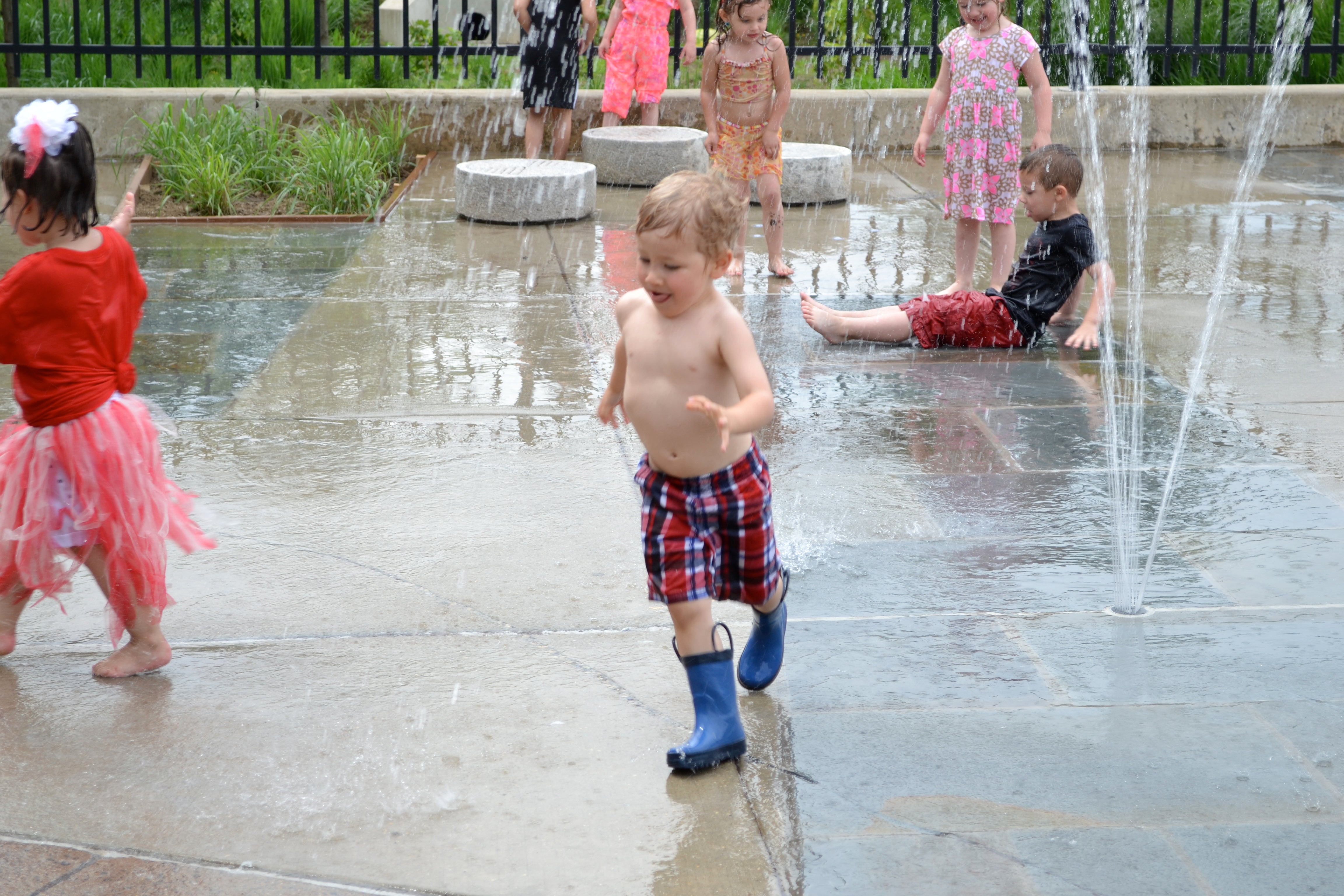 A new sprayground opened at the Shissler Rec Center Thursday