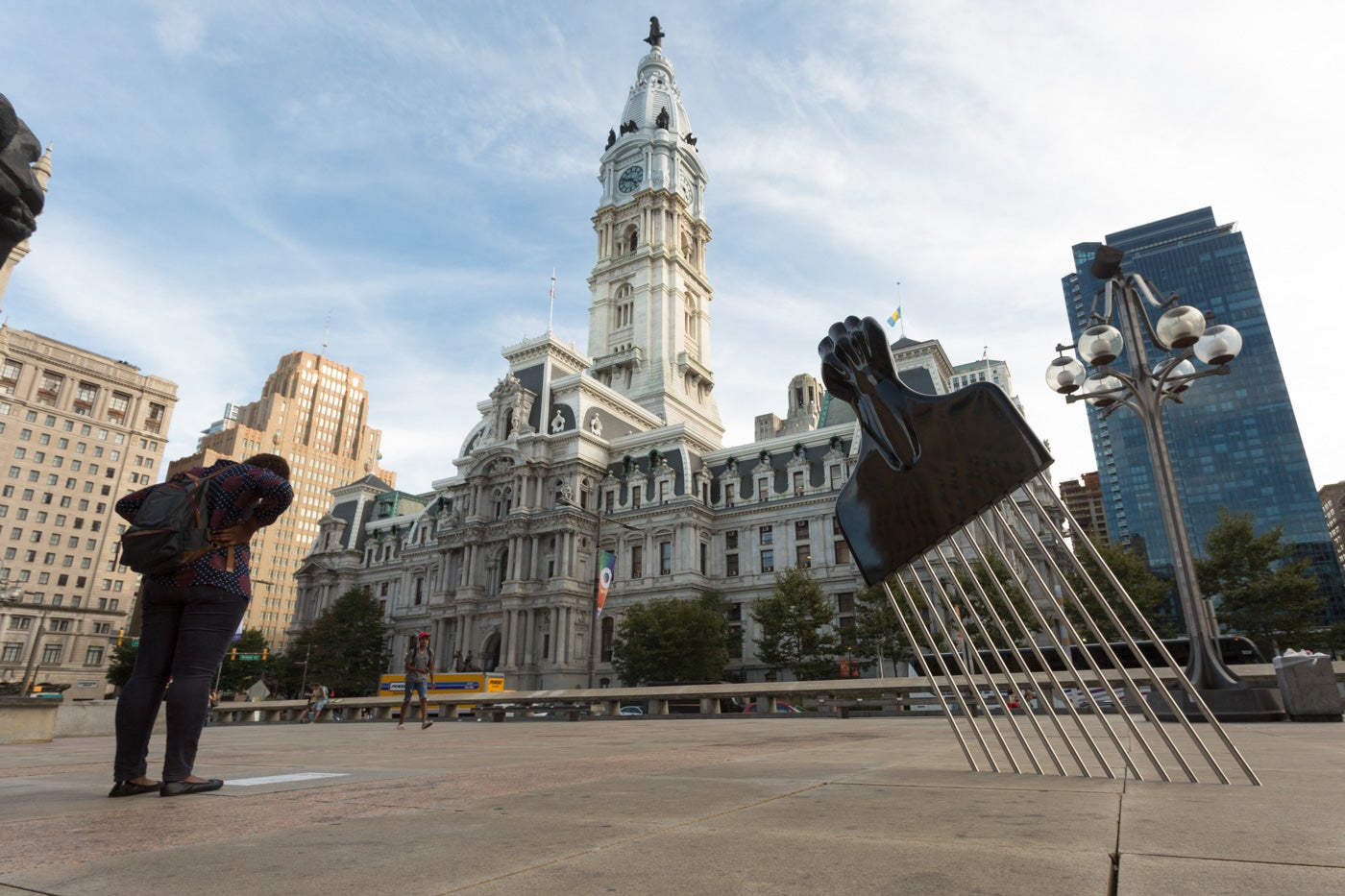 All Power to All People by Hank Willis Thomas was one of twenty Monument Lab installations funded with help from NEA. Credit: Steve Weinik/Mural Arts