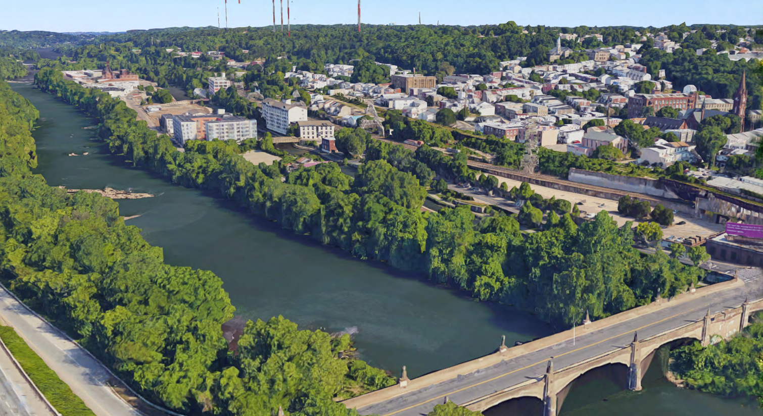 An aerial view of the development site.