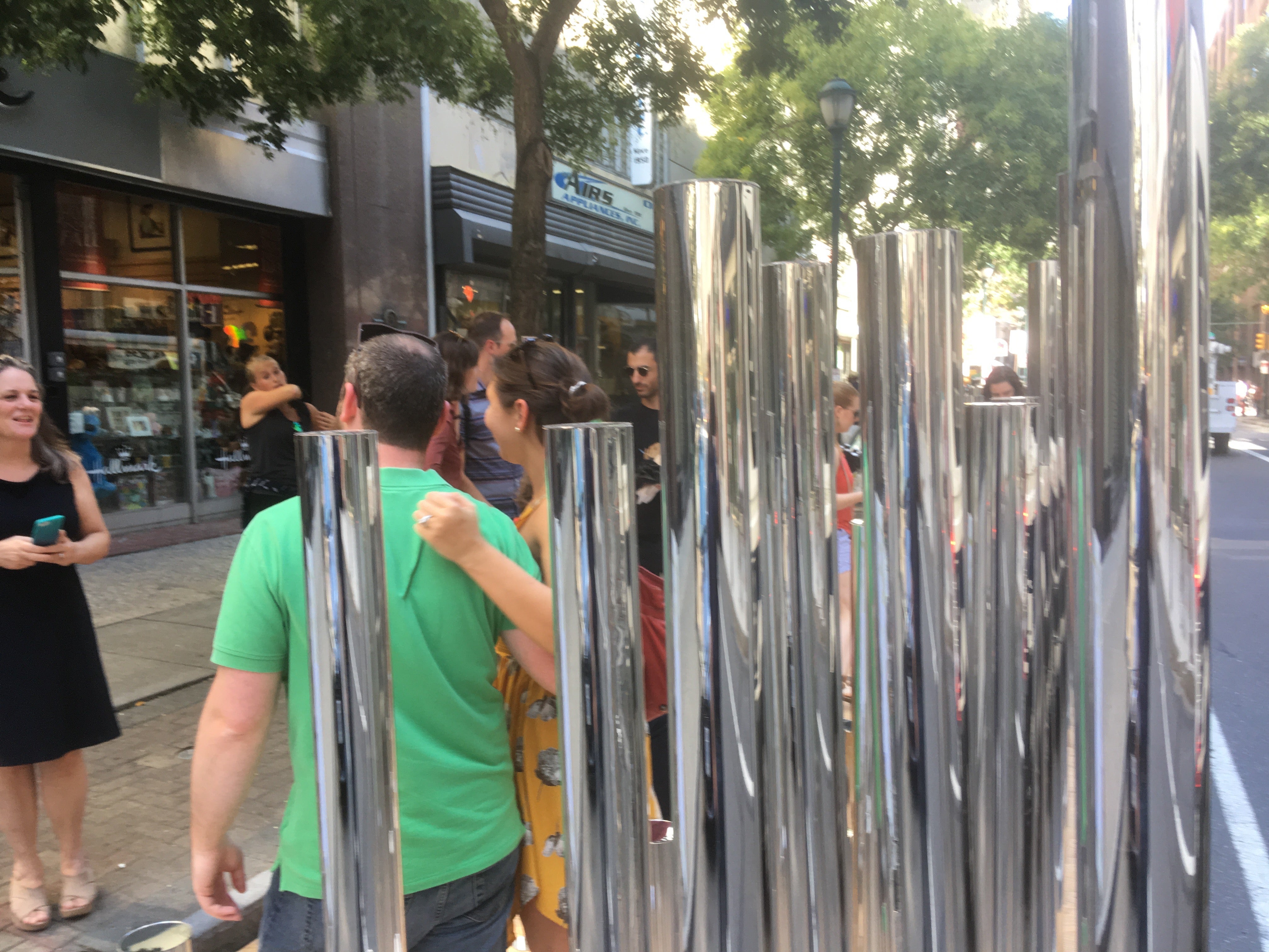 Bohlin Cynwinski Jackson reflected the best of Park(ing) Day with their mirrored poles at 11th and Chestnut 