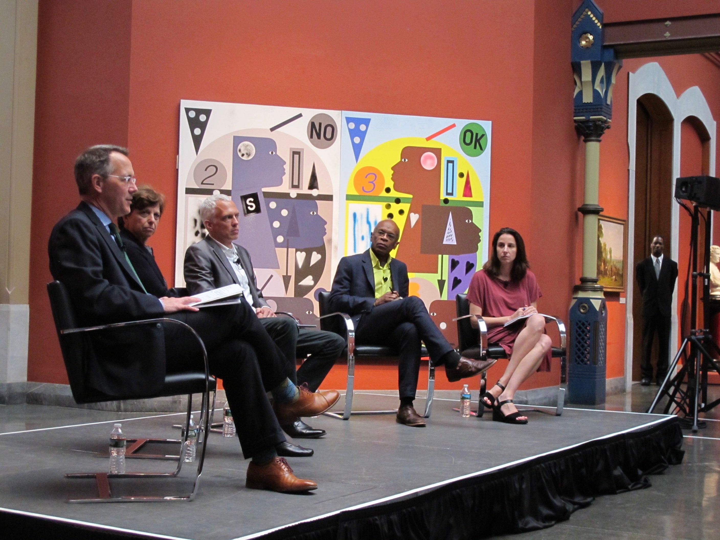 Civic infrastructure panel (L to R): Randall Mason, Lynne Sagalyn, Ryan Gravel, Maurice Cox, and Elizabeth Greenspan