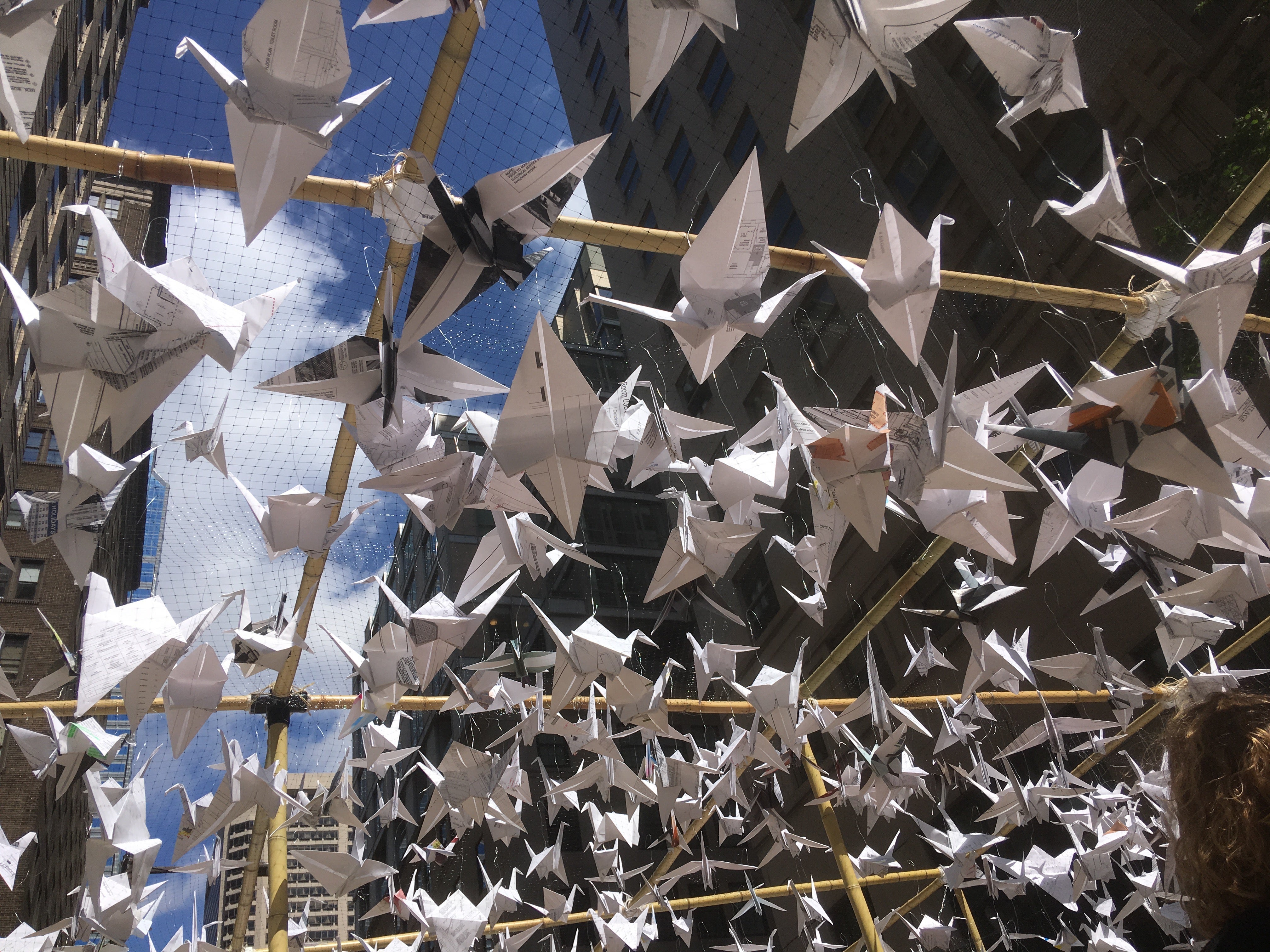 Crane your neck and check out the origami at SMP Architect's Park(ing) Day installation at 16th and Chestnut 