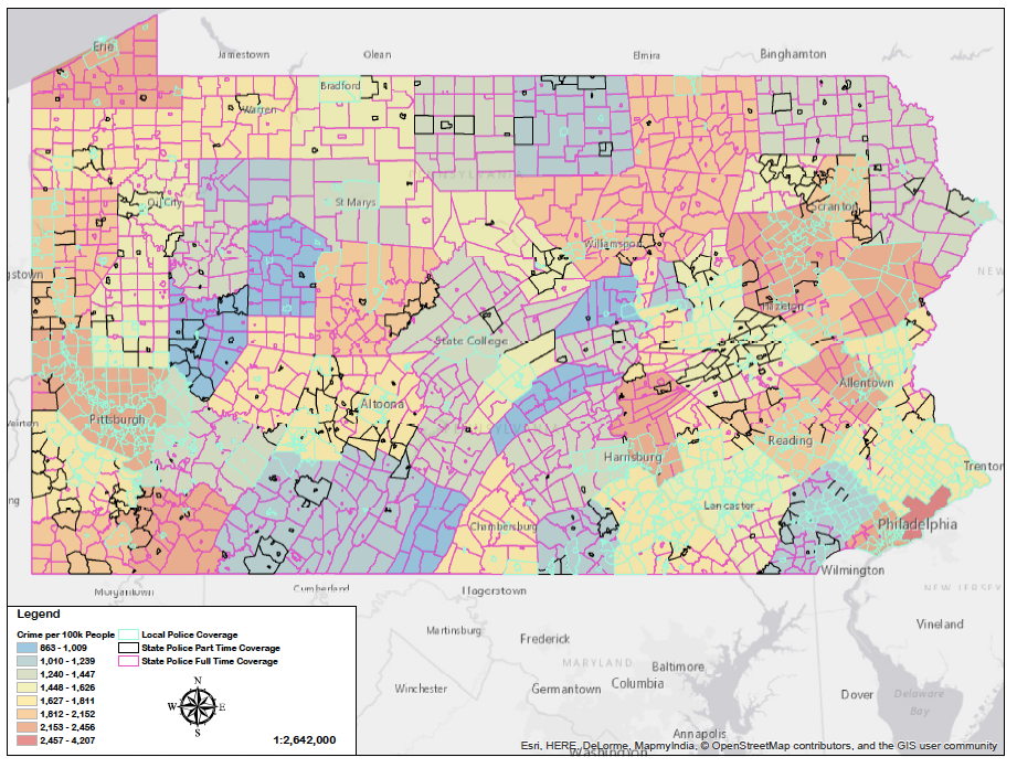 Mapping out patterns for why some PA towns give up their local police