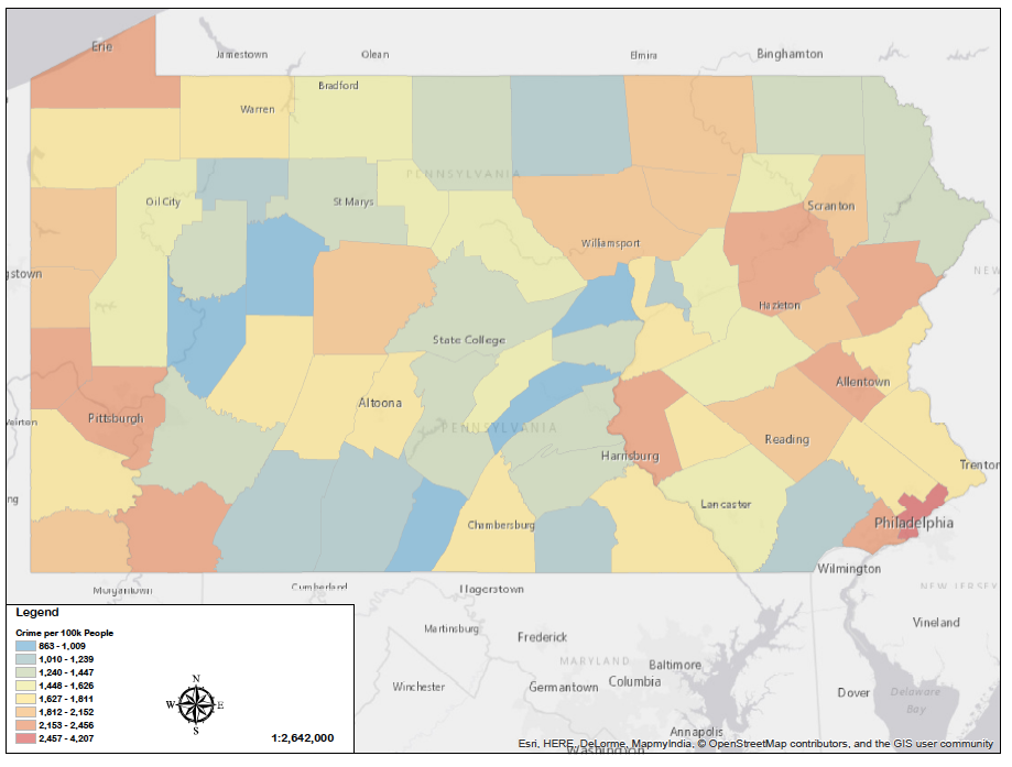 Crime Rate By County Map