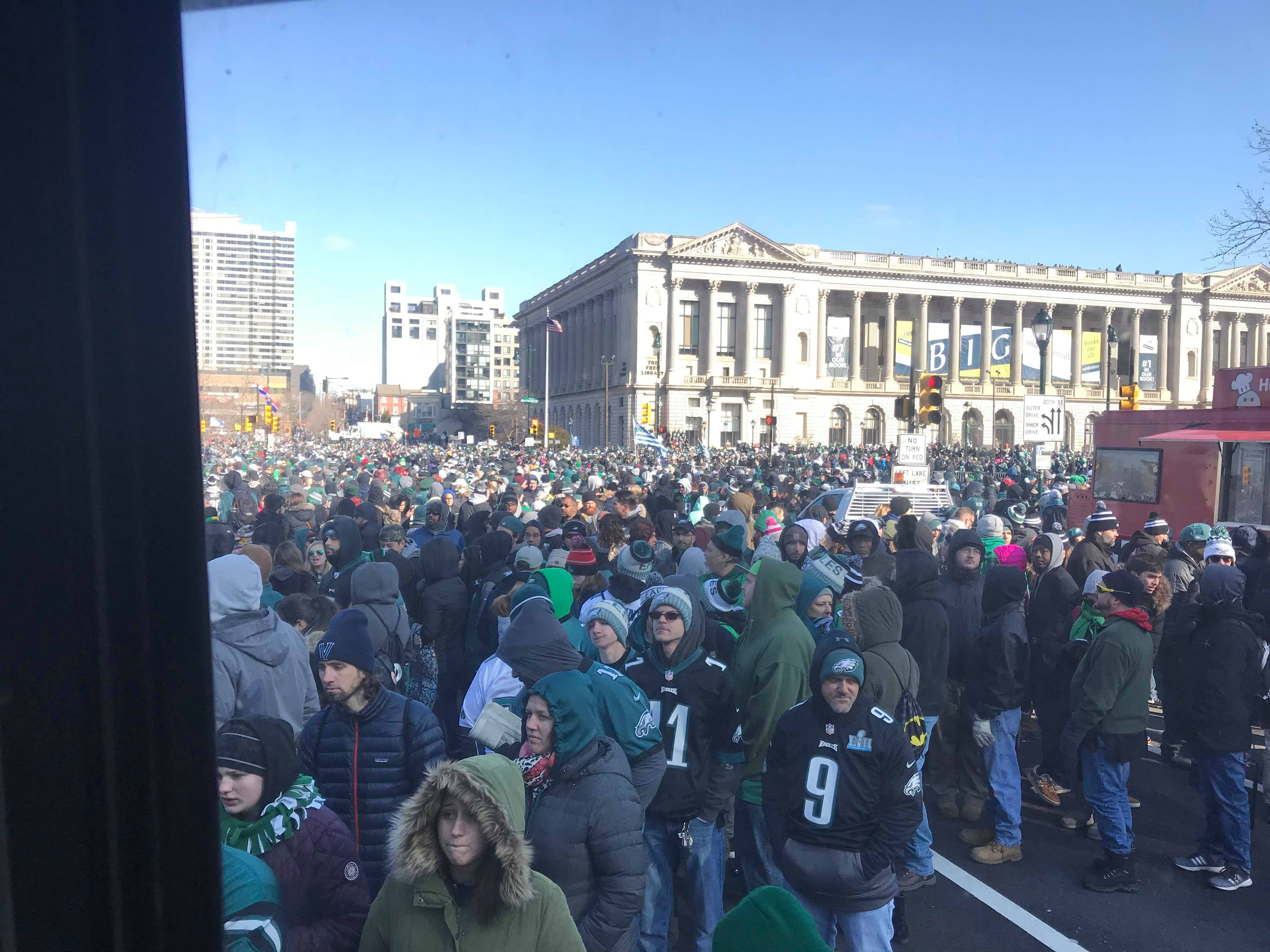 Crowd Gathers for Eagles Parade. Credit: Tom Gannon/Nick's Roast Beef