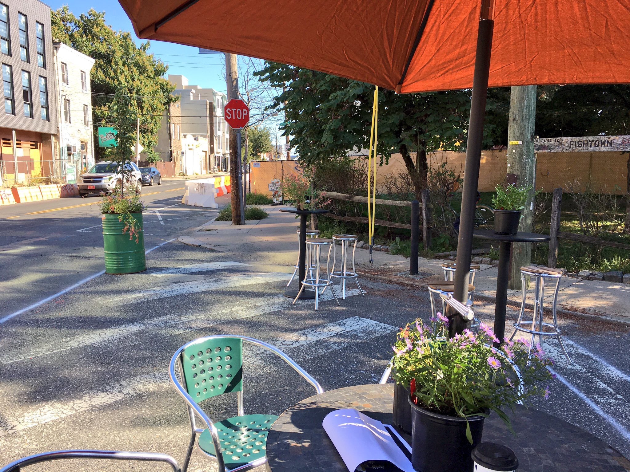 Fishtown Neighbors, Greensgrow, and Johnny Brenda's have it made in the shade at Belgrade and Frankford Ave. 