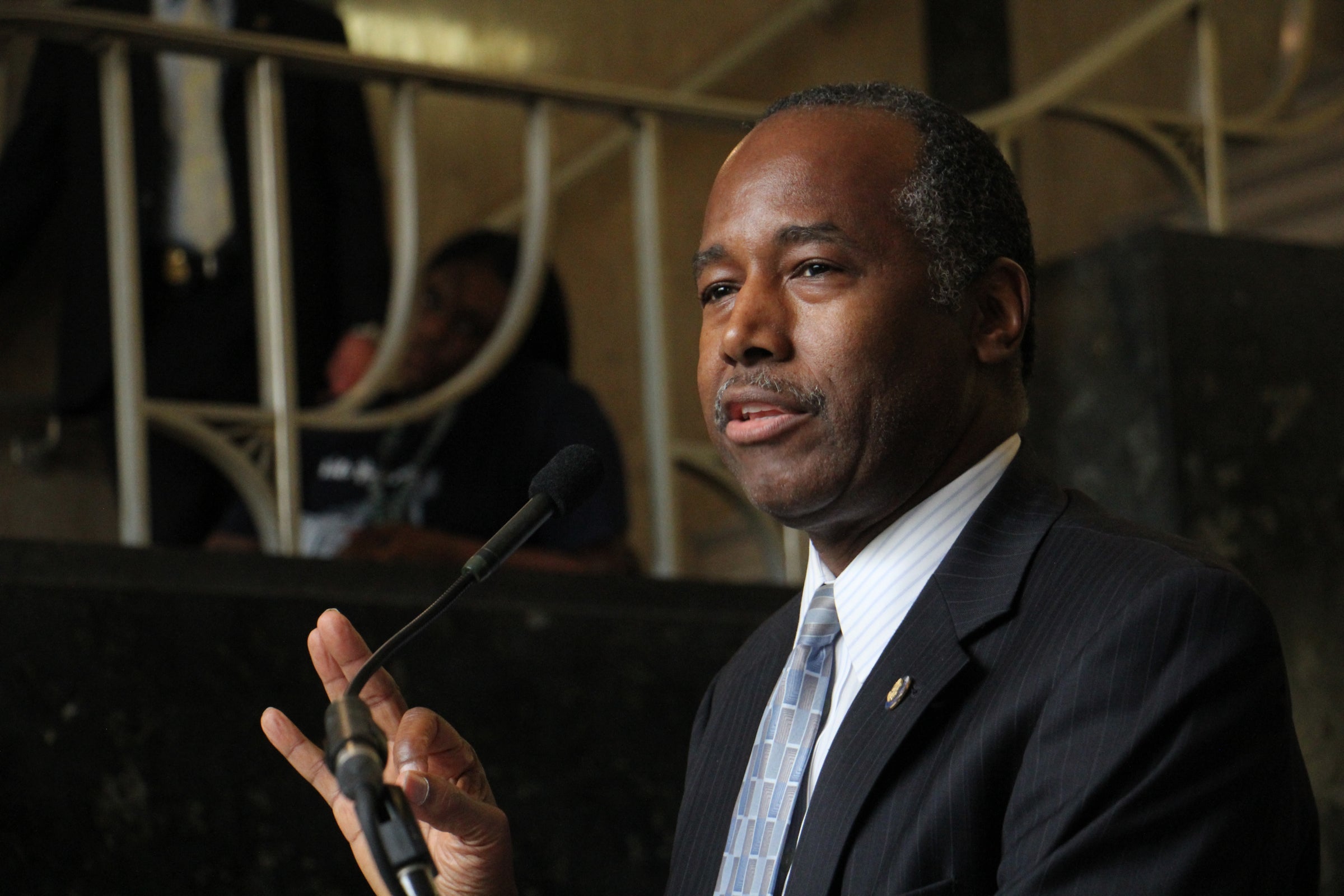 HUD Sec. Ben Carson speaks at the opening of Vaux Big Picture High School in Sharswood