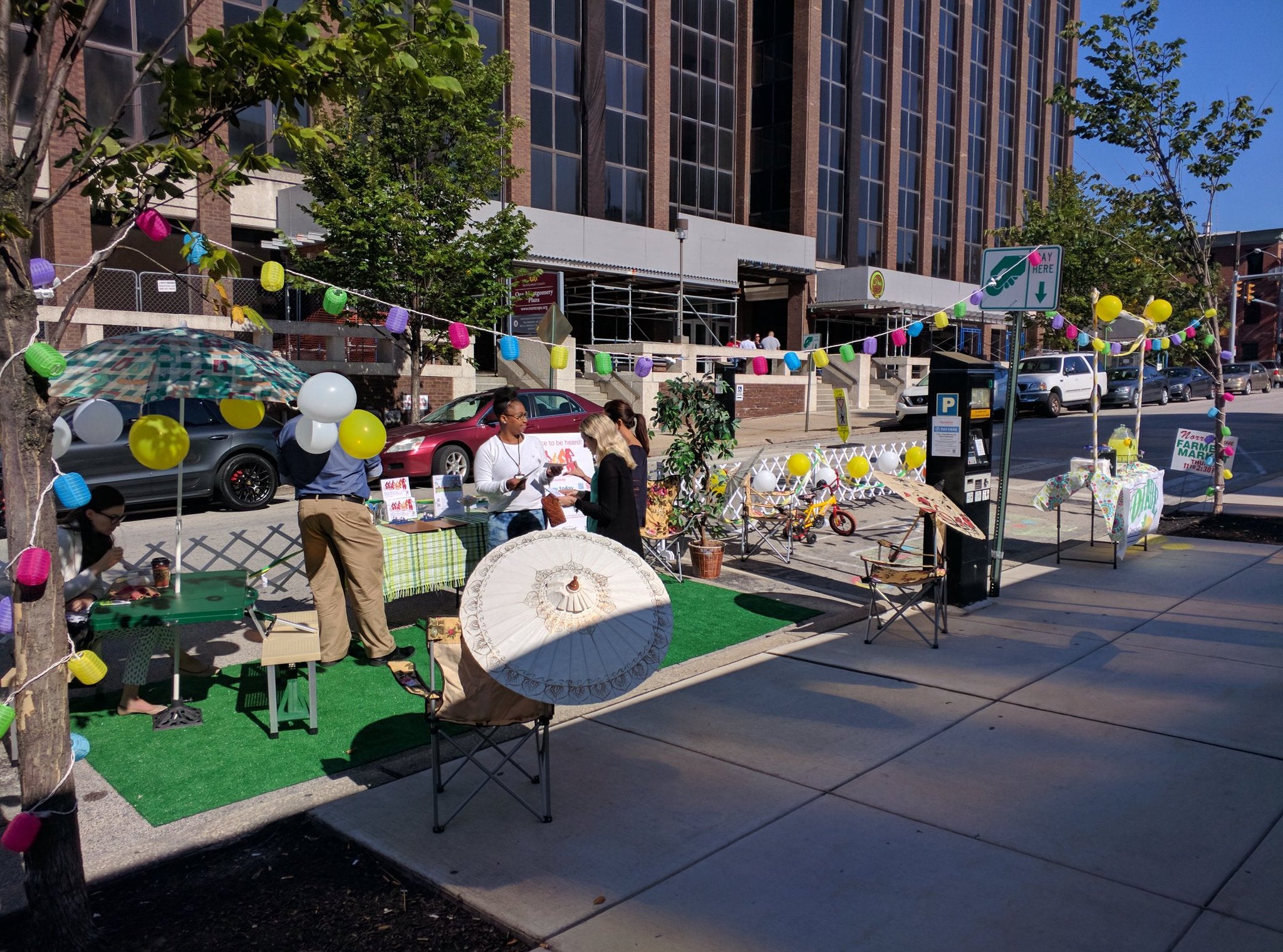 In Norristown, the Montgomery County Planning Commission joins in the Park(ing) Day 2017 fun