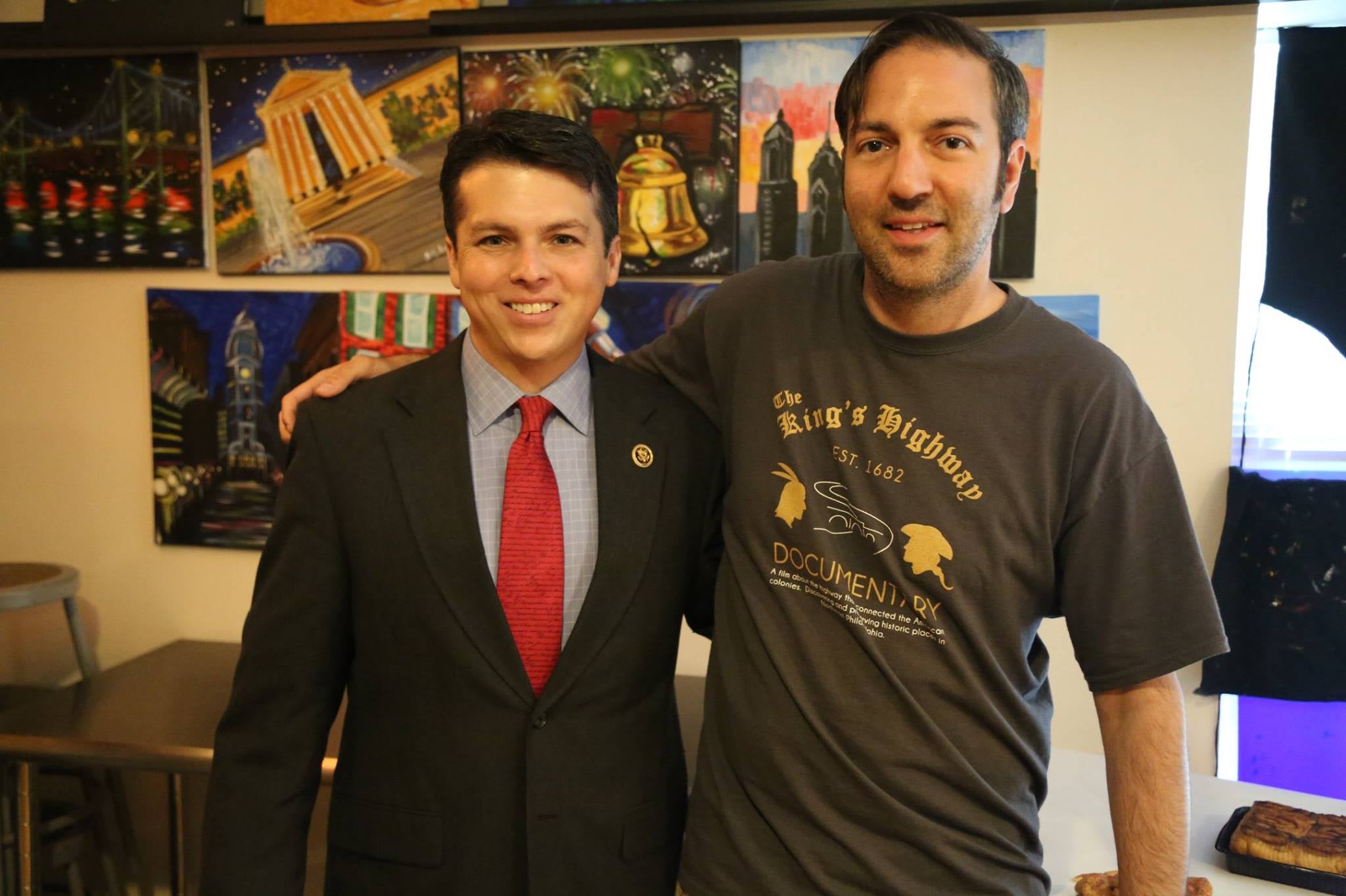 Kings Highway director Jason Sherman with U.S. Congressman Brendan Boyle (D-Pa. 13) (Photo courtesy of Jason Sherman)