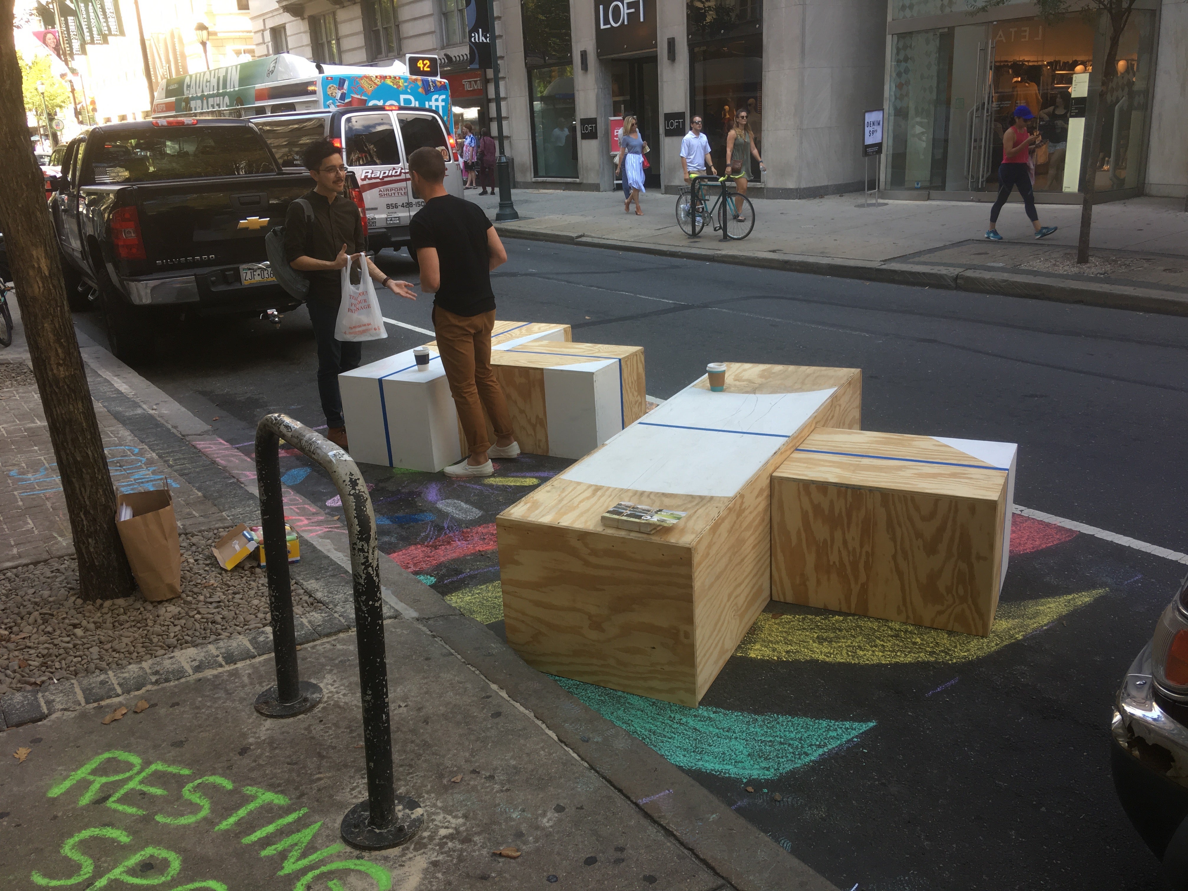 Lammey and Giorgio has recycled materials from their previous Park(ing) Day pop-ups the last few years in a row now