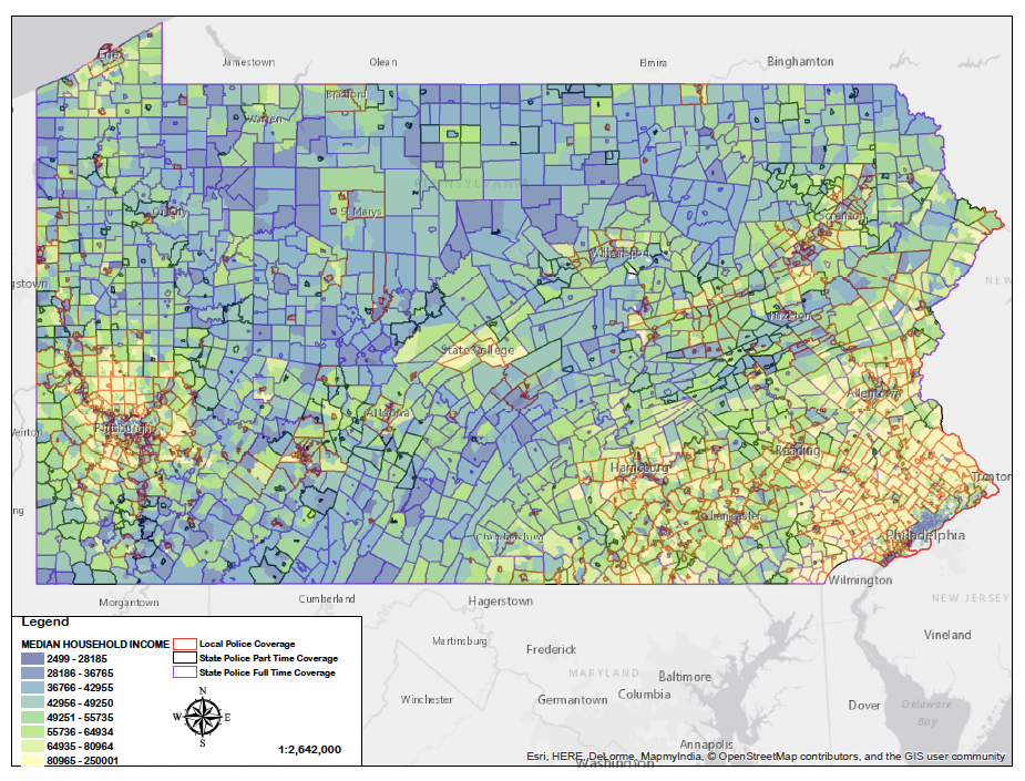 Mapping out patterns for why some PA towns give up their local police  forces - WHYY