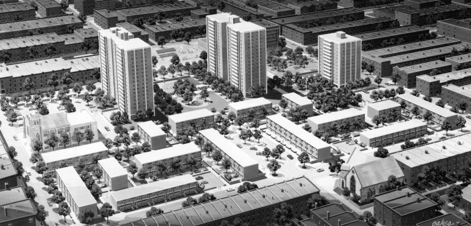 Norman Blumberg Apartments model, 1969 | Special Collections Research Center, Temple University Libraries, Philadelphia, PA