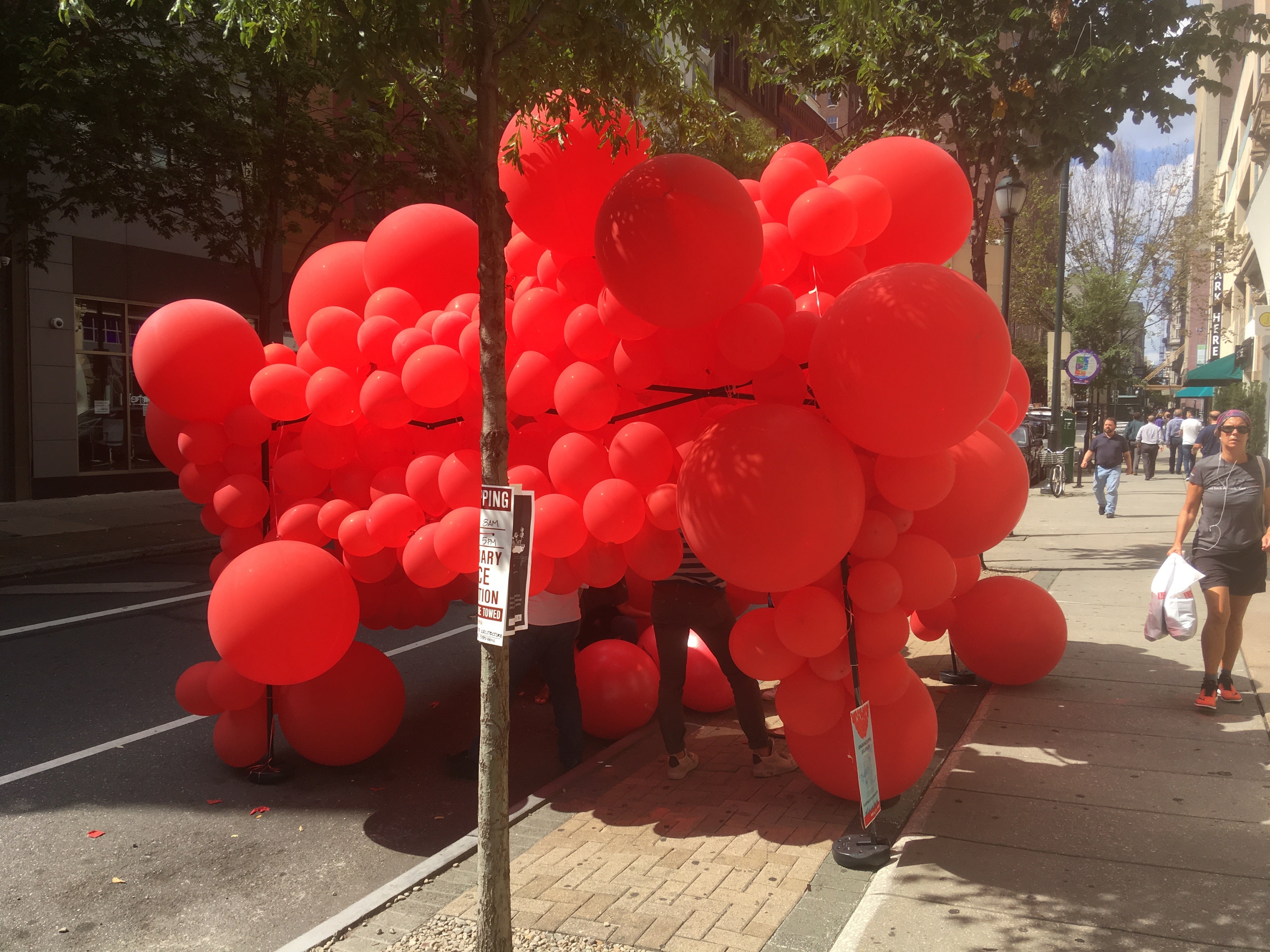 OLIN landscape architects had everyone feeling sanguine at their Park(ing) Day 2017 installation on Chestnut near 7th.  