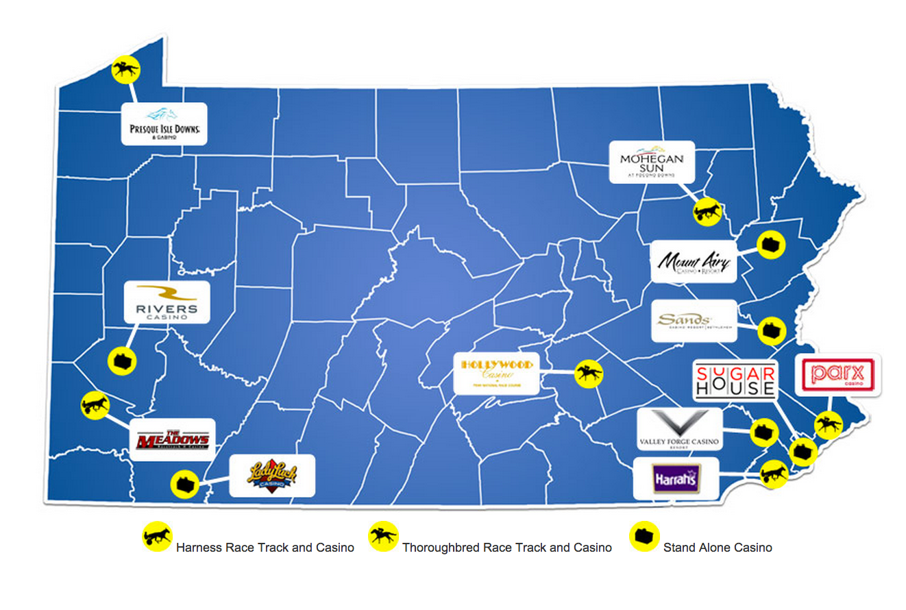 Pennsylvania casino map