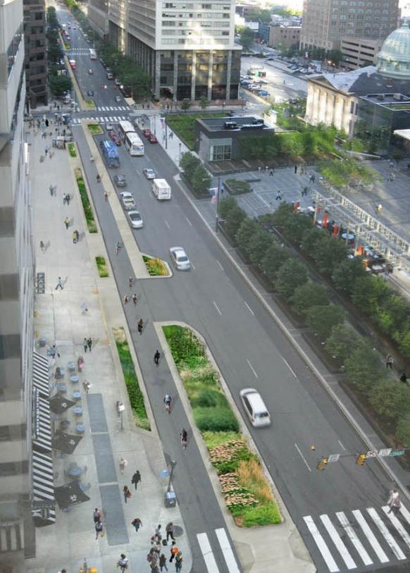 Proposed pedestrian and bicycle enhancements to JFK Boulevard, 2011. 