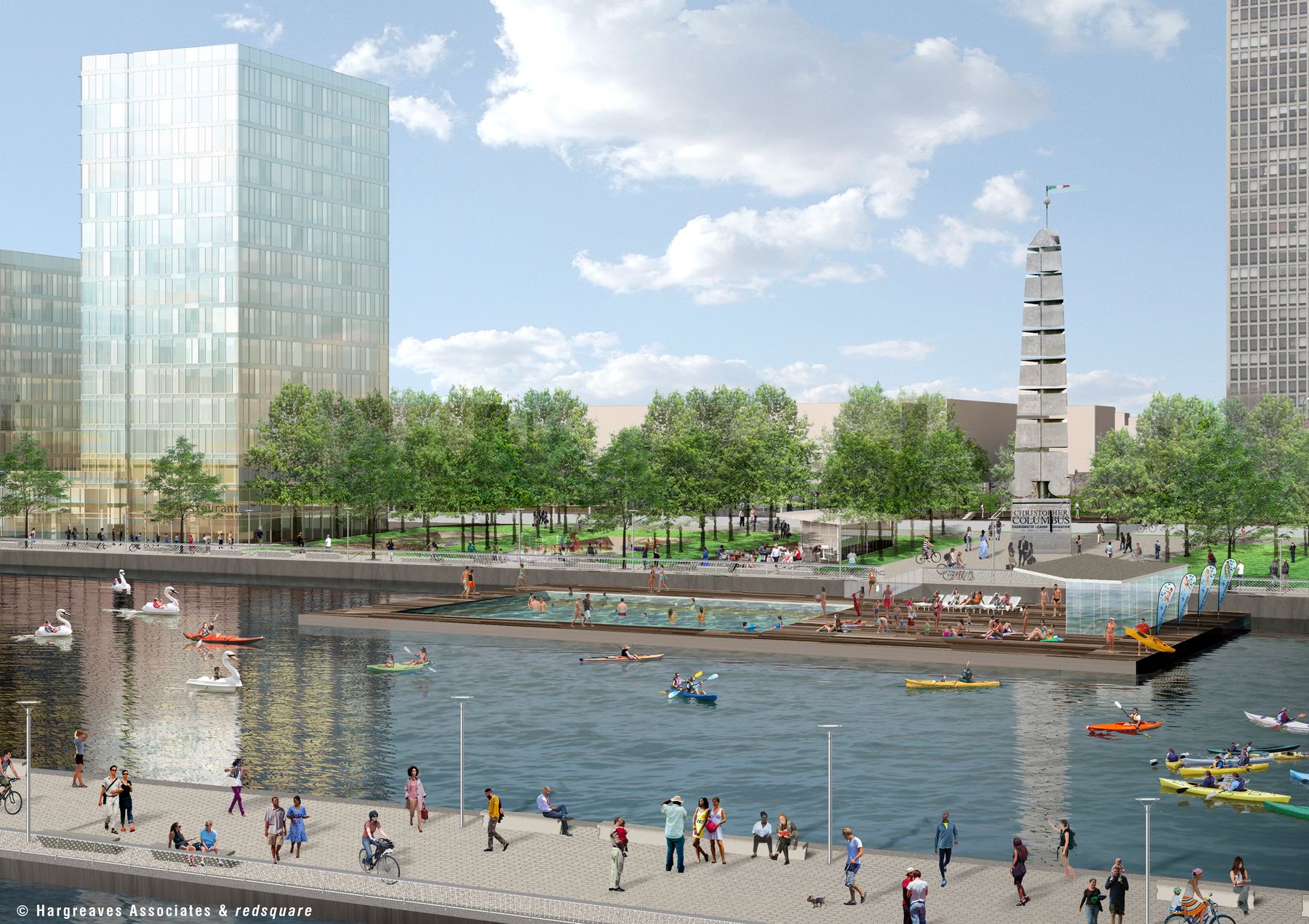 Rendering of Penn's Landing's marina | Hargreaves Associates and redsquare, June 2017 Rendering of Penn's Landing's marina | Hargreaves Associates and redsquare, June 2017