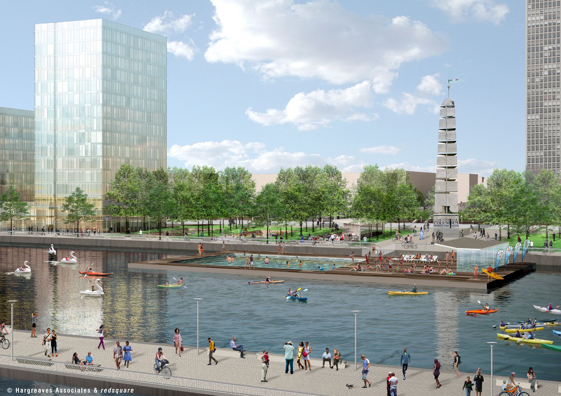 Rendering of Penn's Landing's marina | Hargreaves Associates and redsquare, June 2017