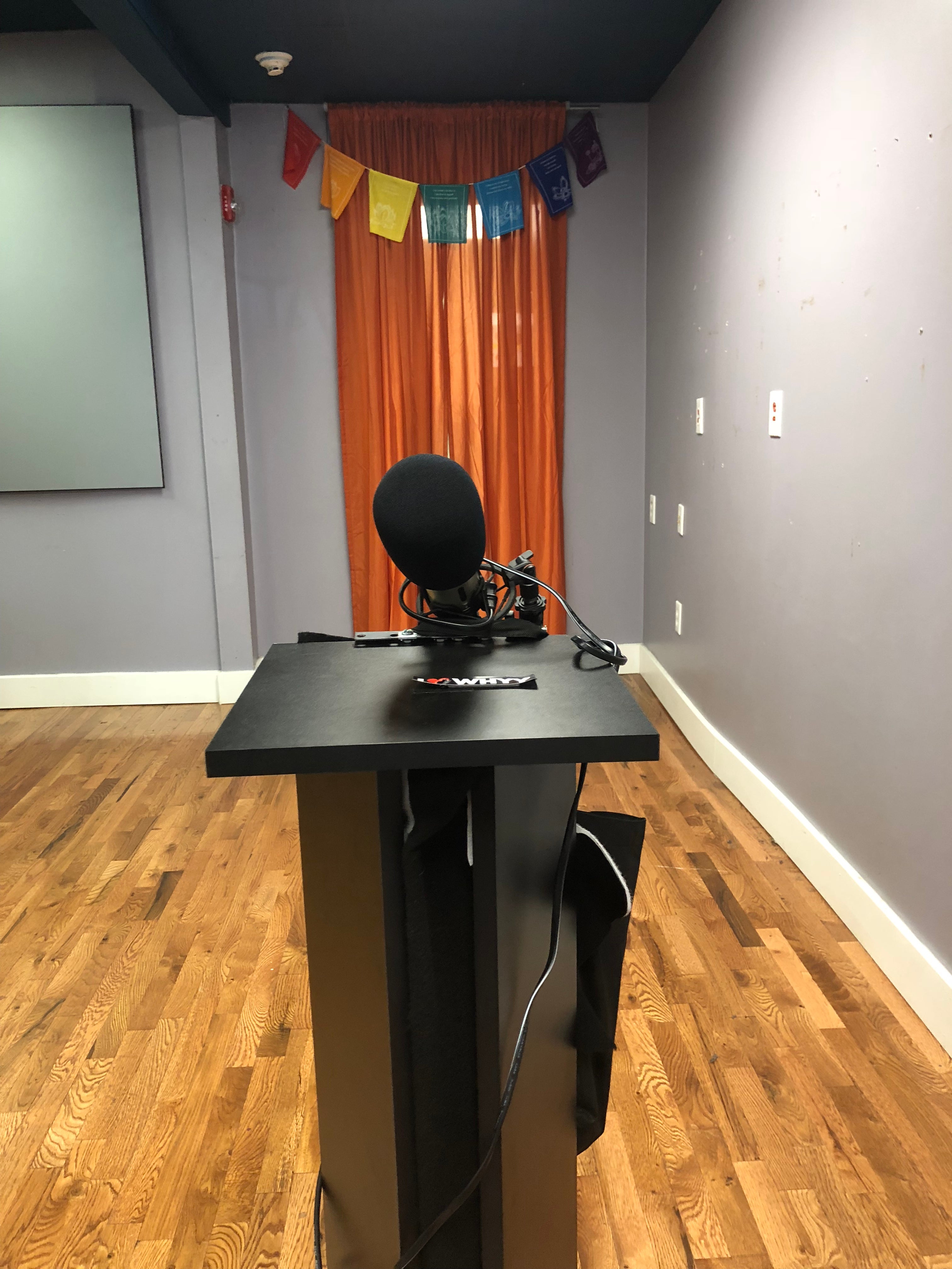 Step up to the WHYY listening booth. Credit: WHYY 