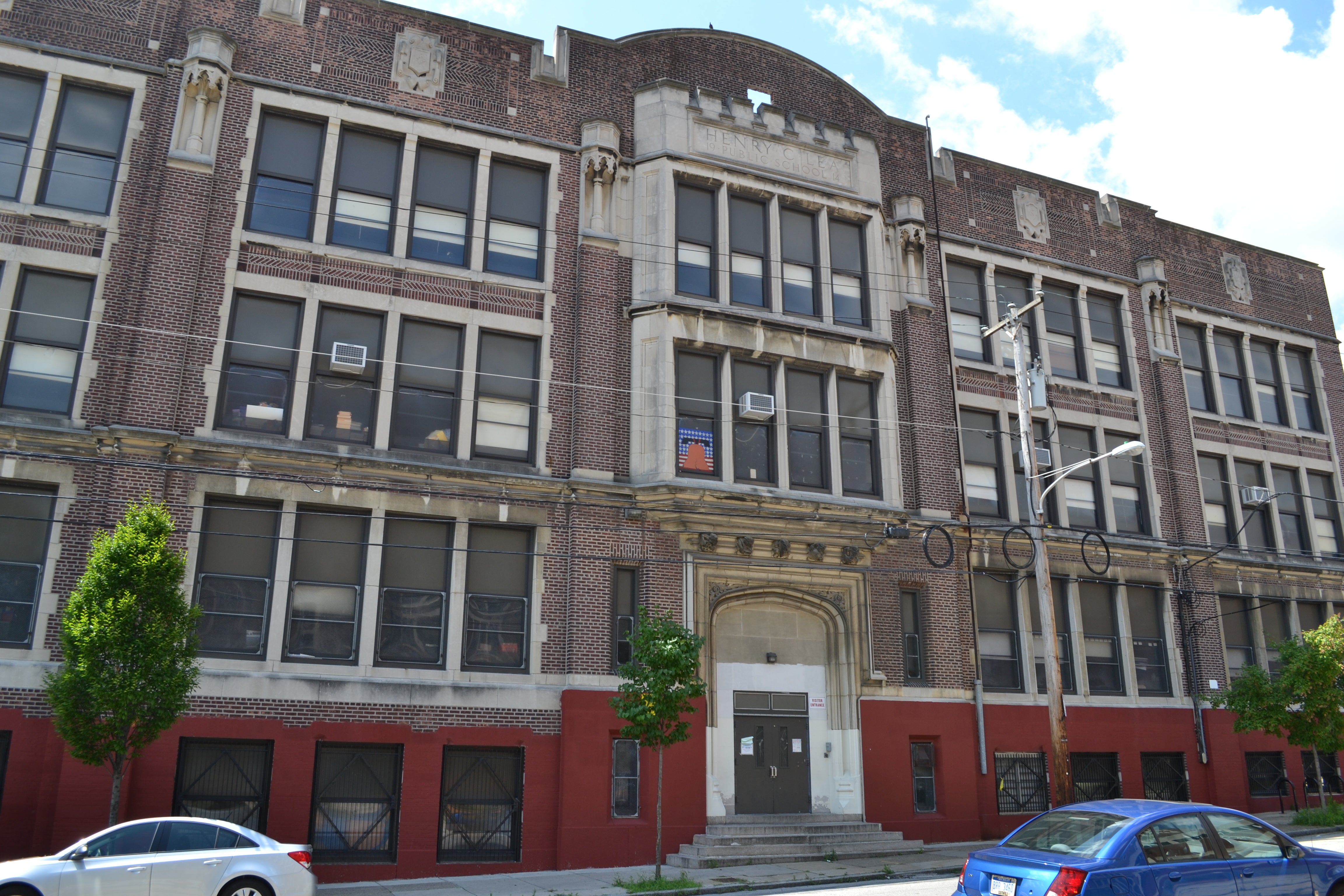 The Greening Lea Master Plan calls for relocating the main entrance from the north side, shown here, to the schoolyard