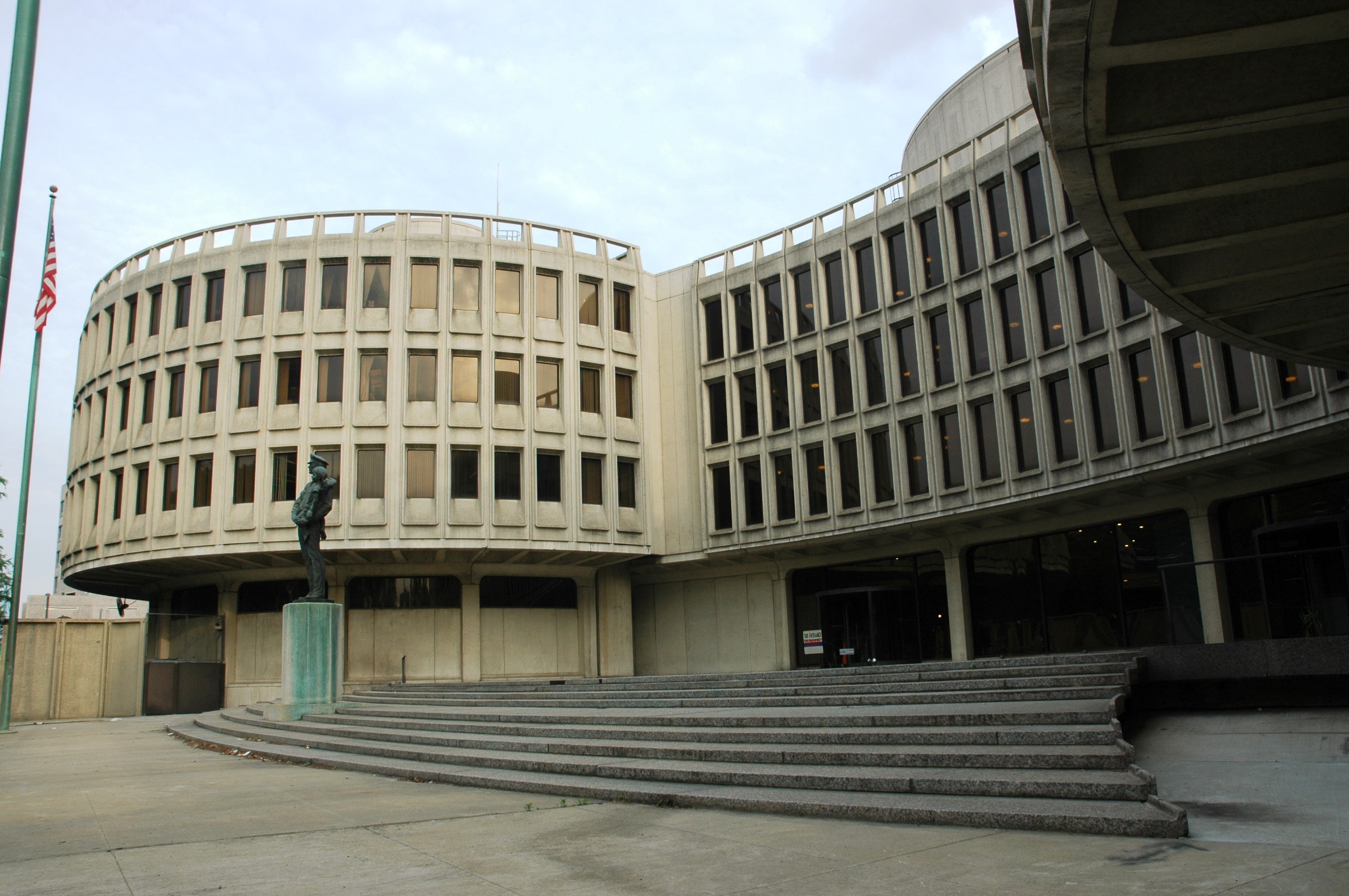 The Police Administration Building, 700 Race St., was designed in the early 1960s by Geddes, Brecher, Qualls & Cunningham. The Police Administration Building, 700 Race St., was designed in the early 1960s by Geddes, Brecher, Qualls & Cunningham.