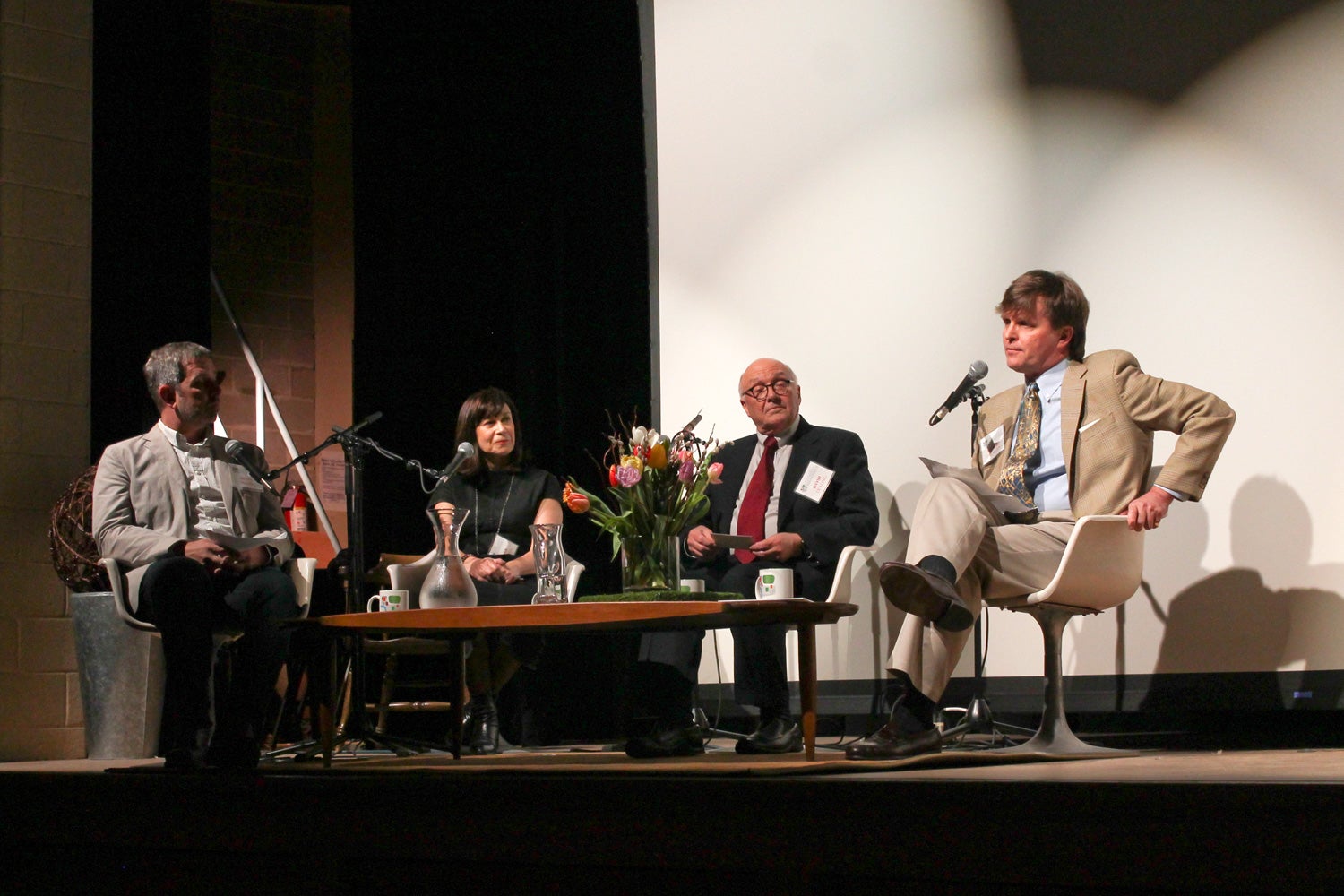 Visionaries Roundtable (l to r): Bryan Hanes, Inga Saffron, David De Long, Richard Snowden | Marcos Salganicoff, Courtesy of Chestnut Hill Conservancy & Historical Society