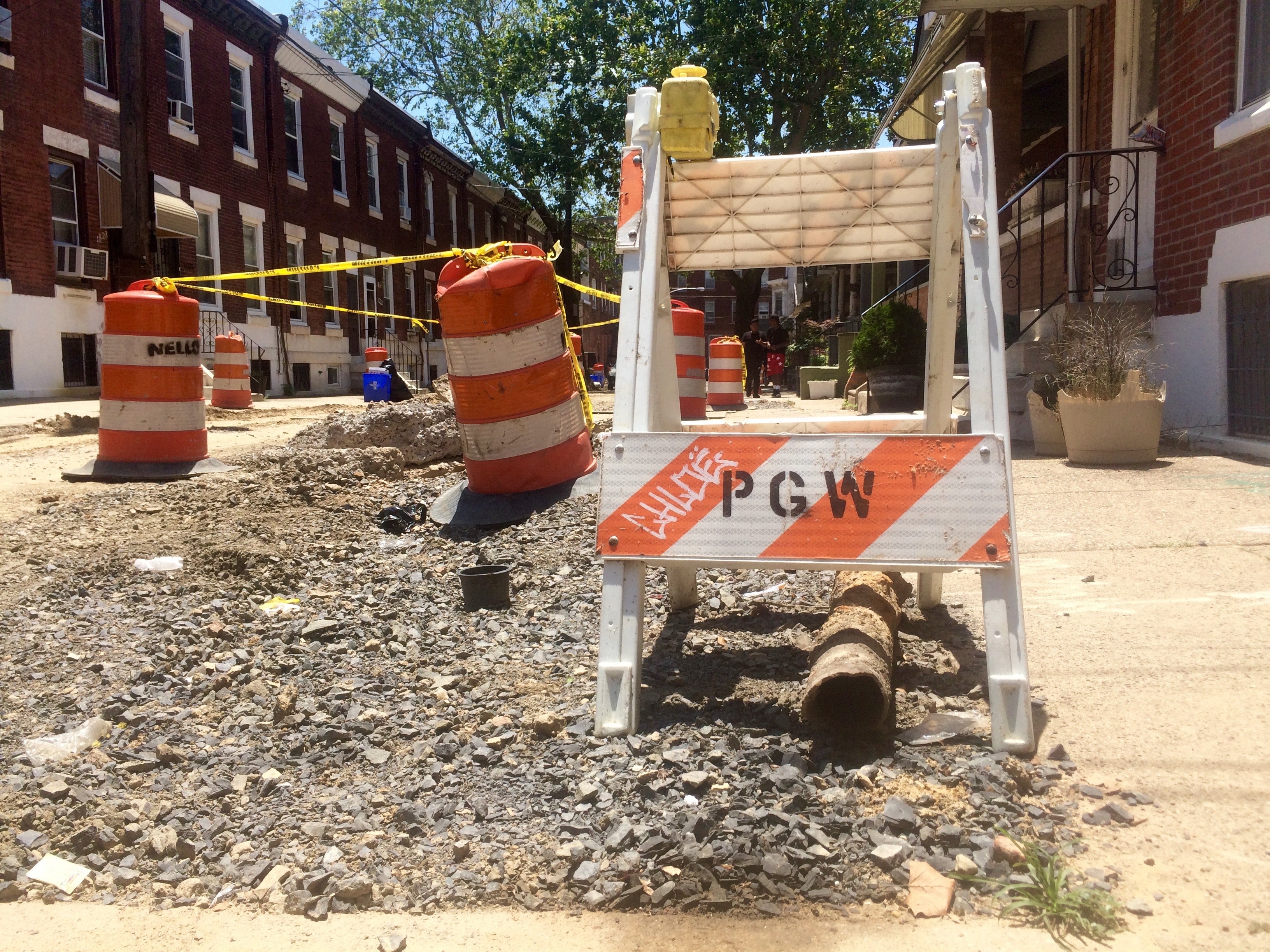 Water main replacement at S. Carlisle St. in South Philadelphia