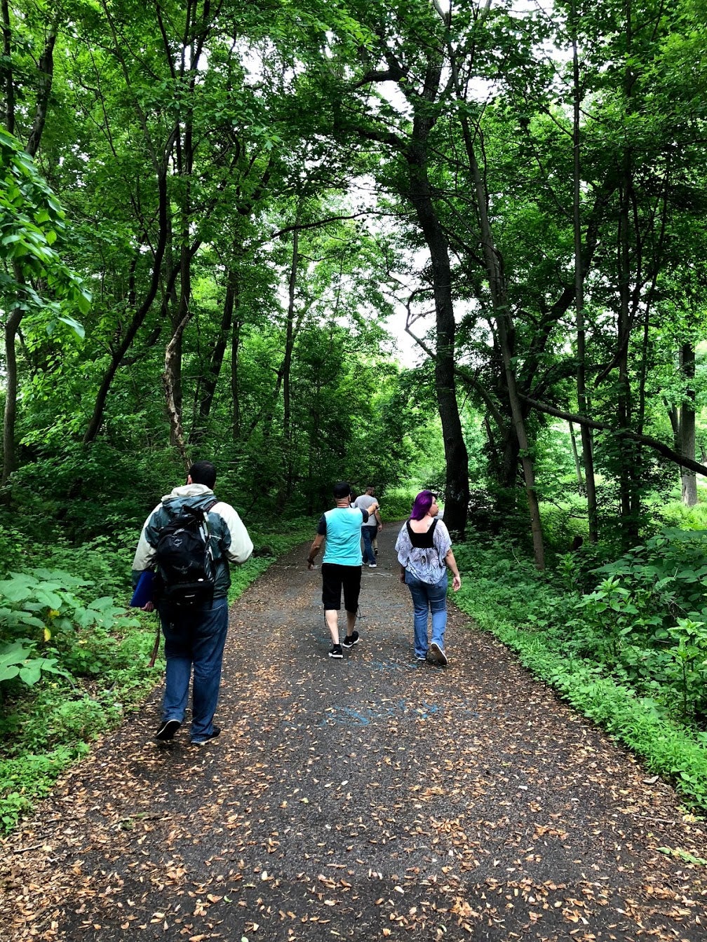 A walk in the park, led by the Tacony Creek Park Keepers. Credit: Diana Lu/WHYY