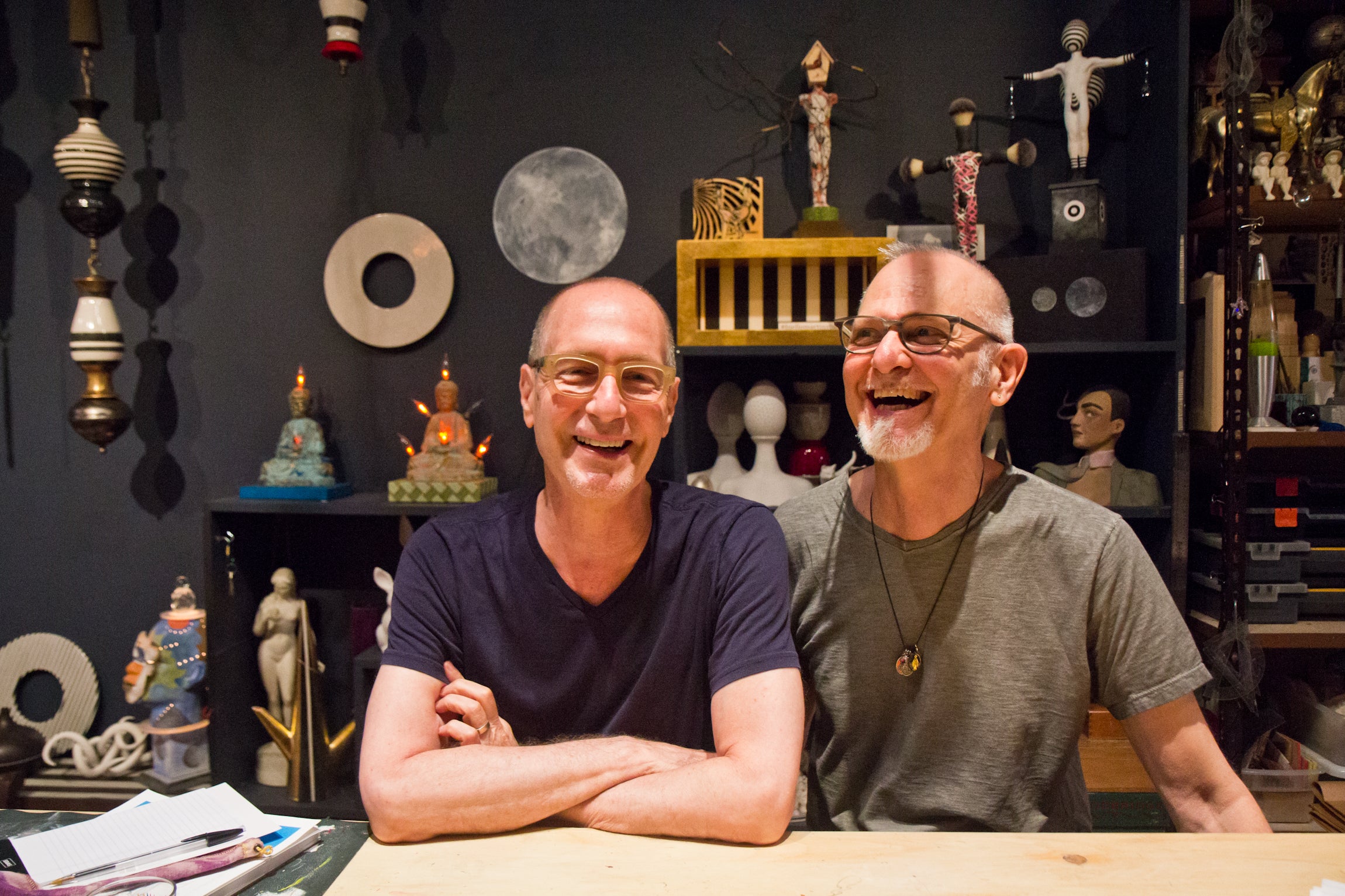 Dan Martin and Michael Biello at their studio in Old City. | Kimberly Paynter/WHYY