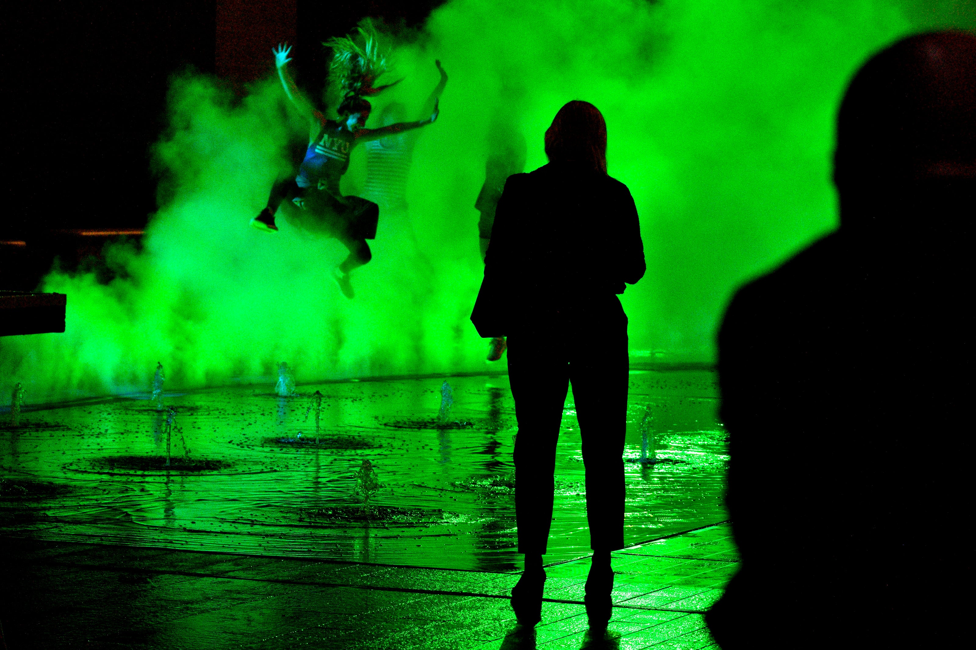 Play is encouraged at Pulse, the installation unveiled Wednesday at Dilworth Park's fountain. (Bastiaan slabbers for WHYY)