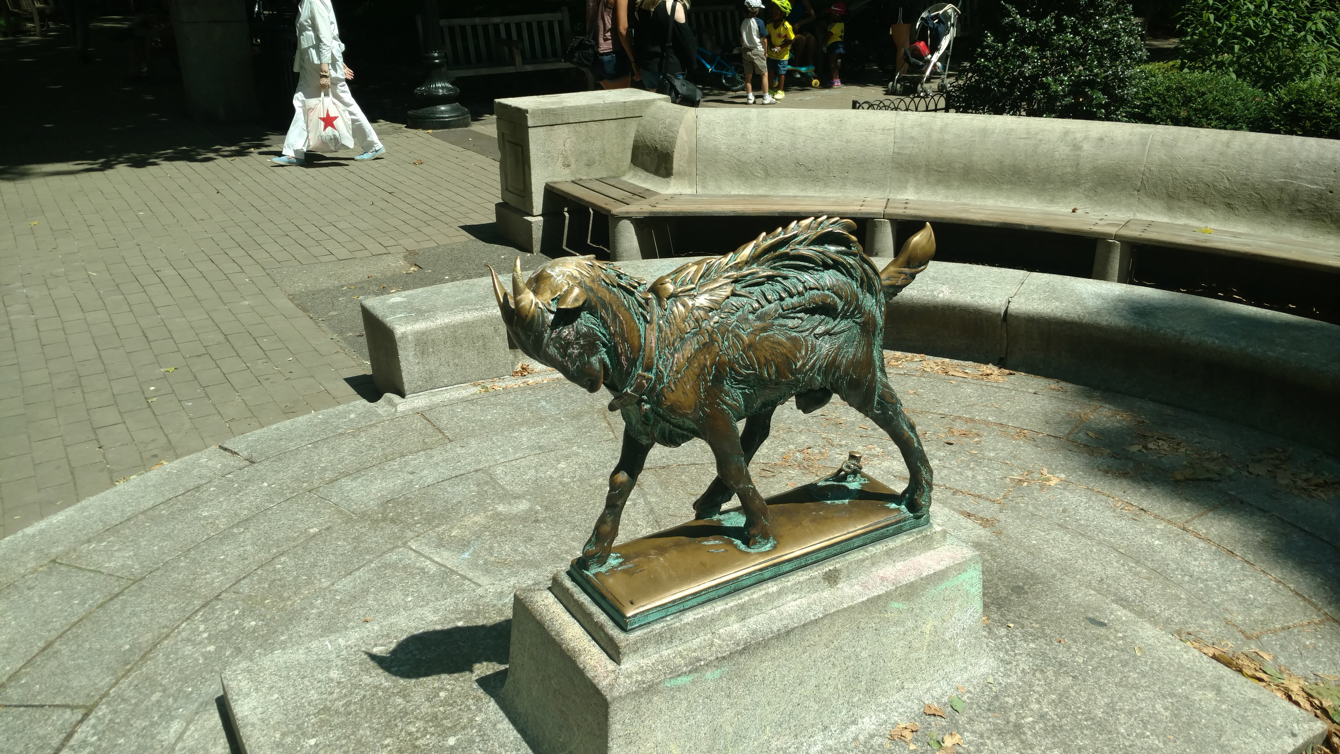 Statue of Dancing Goats on the Market Square in Nowy Targ