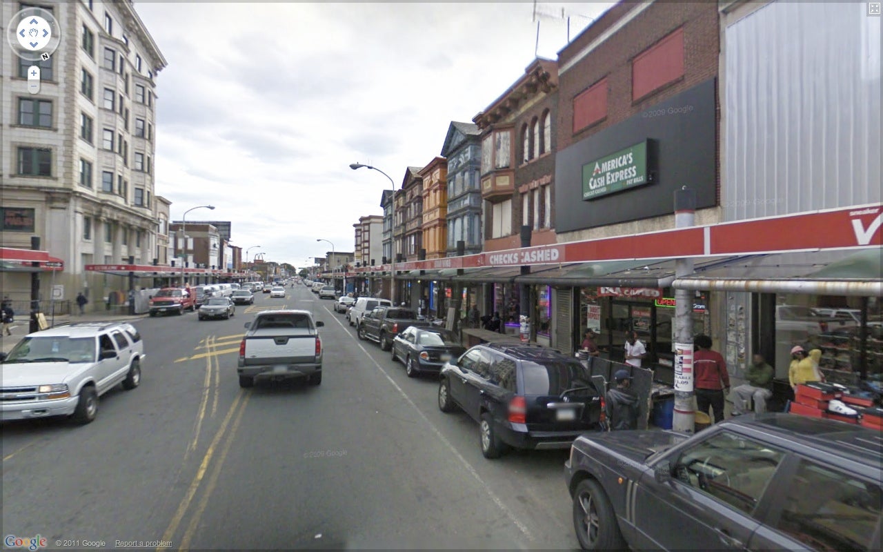 52nd Street taken from Google Streetview before the canopies were torn down.