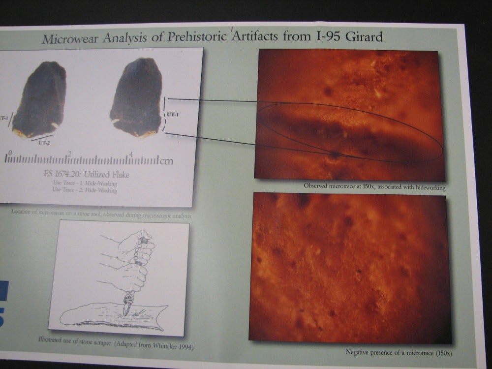 An analysis of one tool shows it was used on animal hide