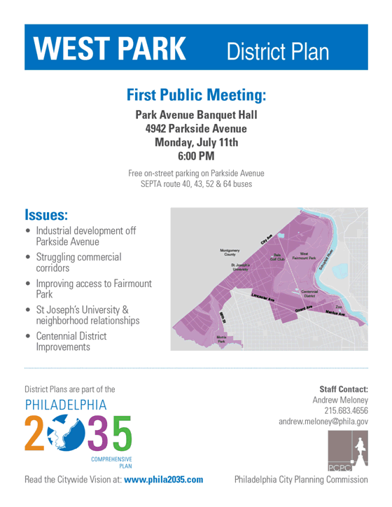 PCPC begins District Plans in West Philadelphia! 