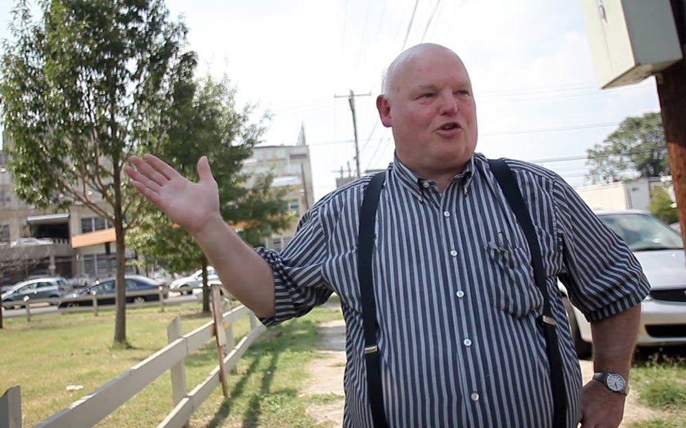 Robert Grossman, Director of Philadelphia Green explains the history of a vacant lot in the APM area.