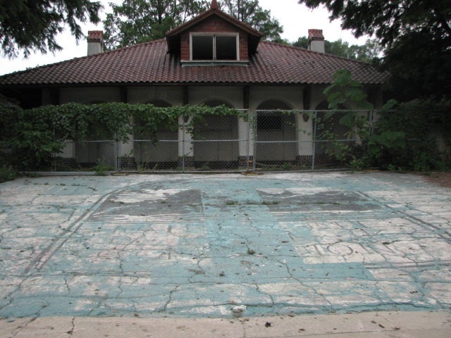 Elaborate landscaping was once planned for the west side of the site.