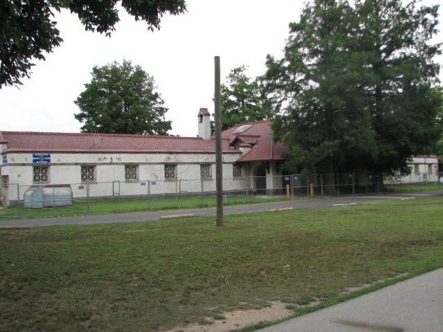 A view of Walter Smedley's design from the Kelly Drive running trail.