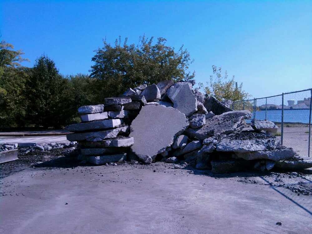 Chunks of concrete making way for the new park at Pier 53