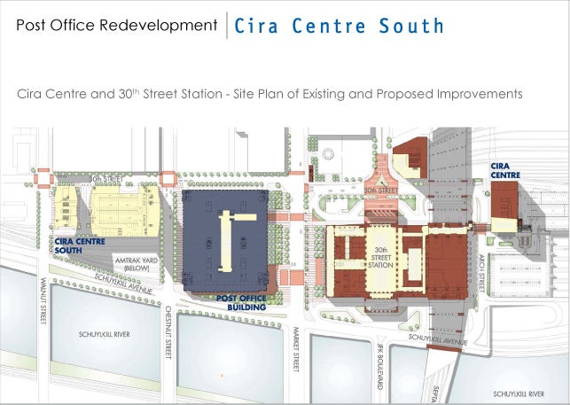 A map illustrating the location of Cira Centre South