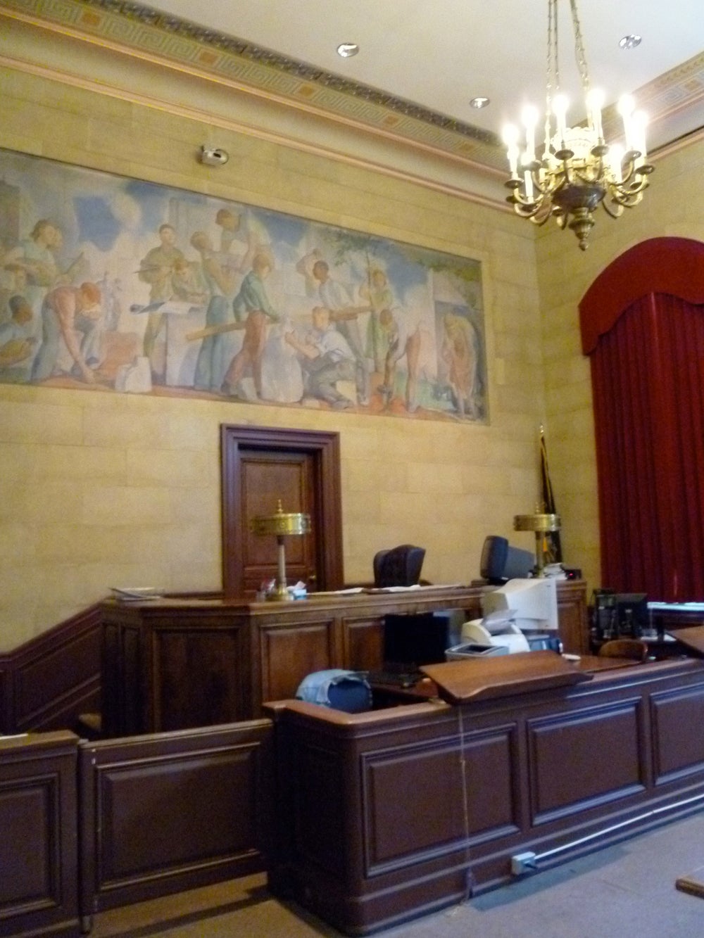 PWA murals are found in courtrooms and other public spaces in the Family Court building.