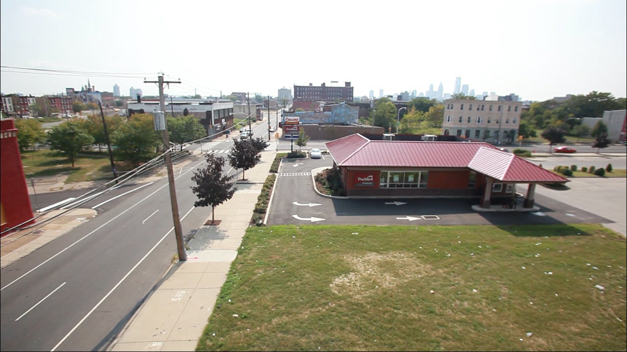 Boriquen Plaza cuts into Germantown avenue in the Eastern North Philadelphia neighborhood.