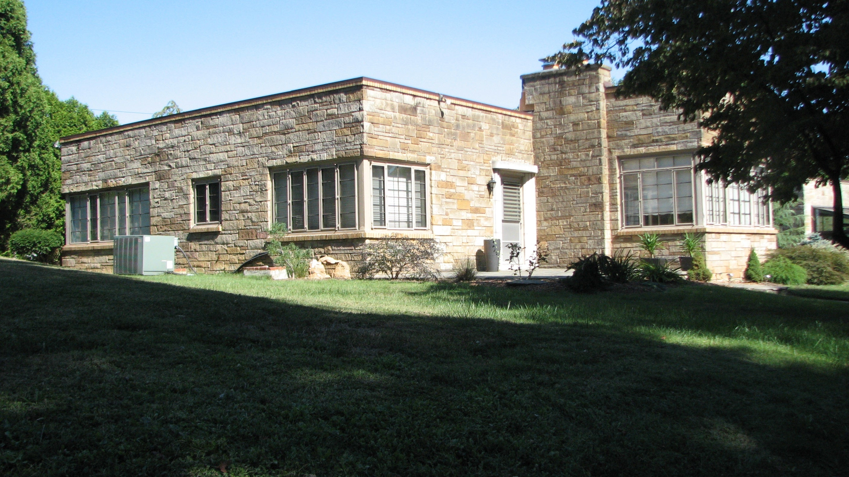 One story and strong, straight lines characterize this home on the 200 block of Haverford Avenue.