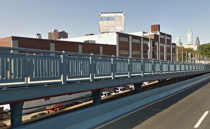 The site of the proposed hotel, from the Ben Franklin Bridge