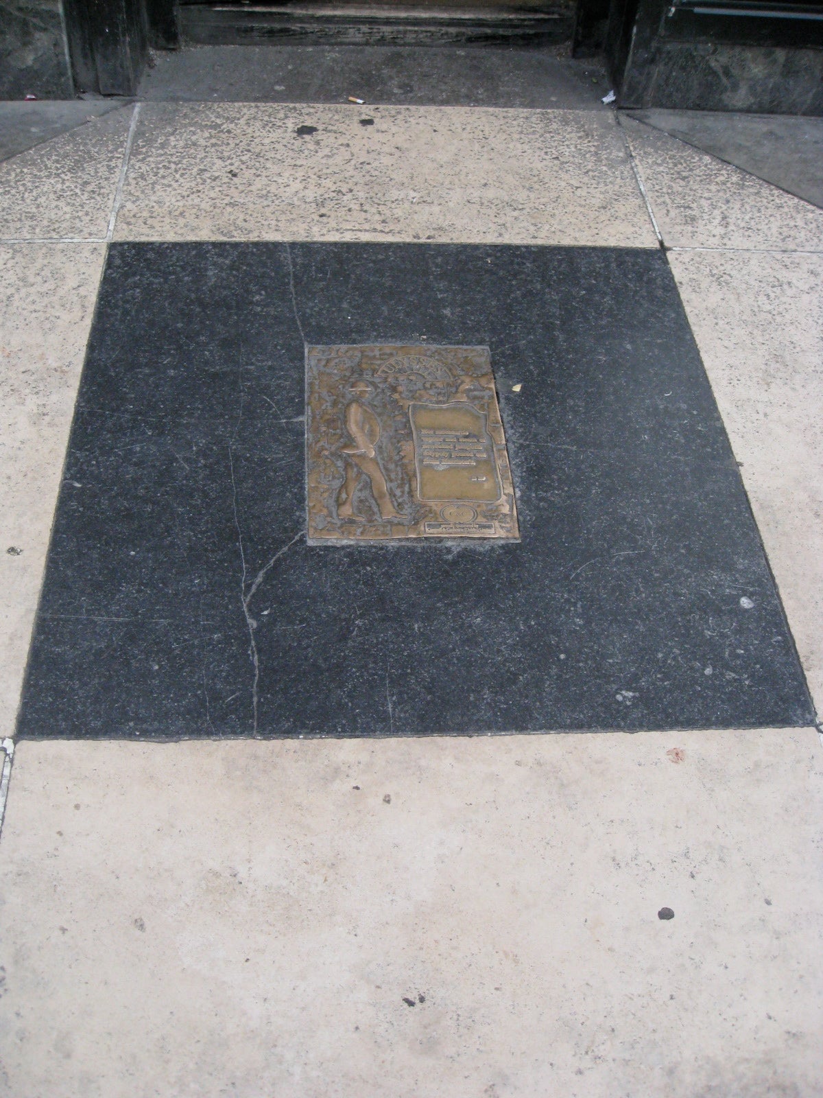 One of many plaques present in the sidewalks of Dublin that chronicle Leopold Bloom's journey